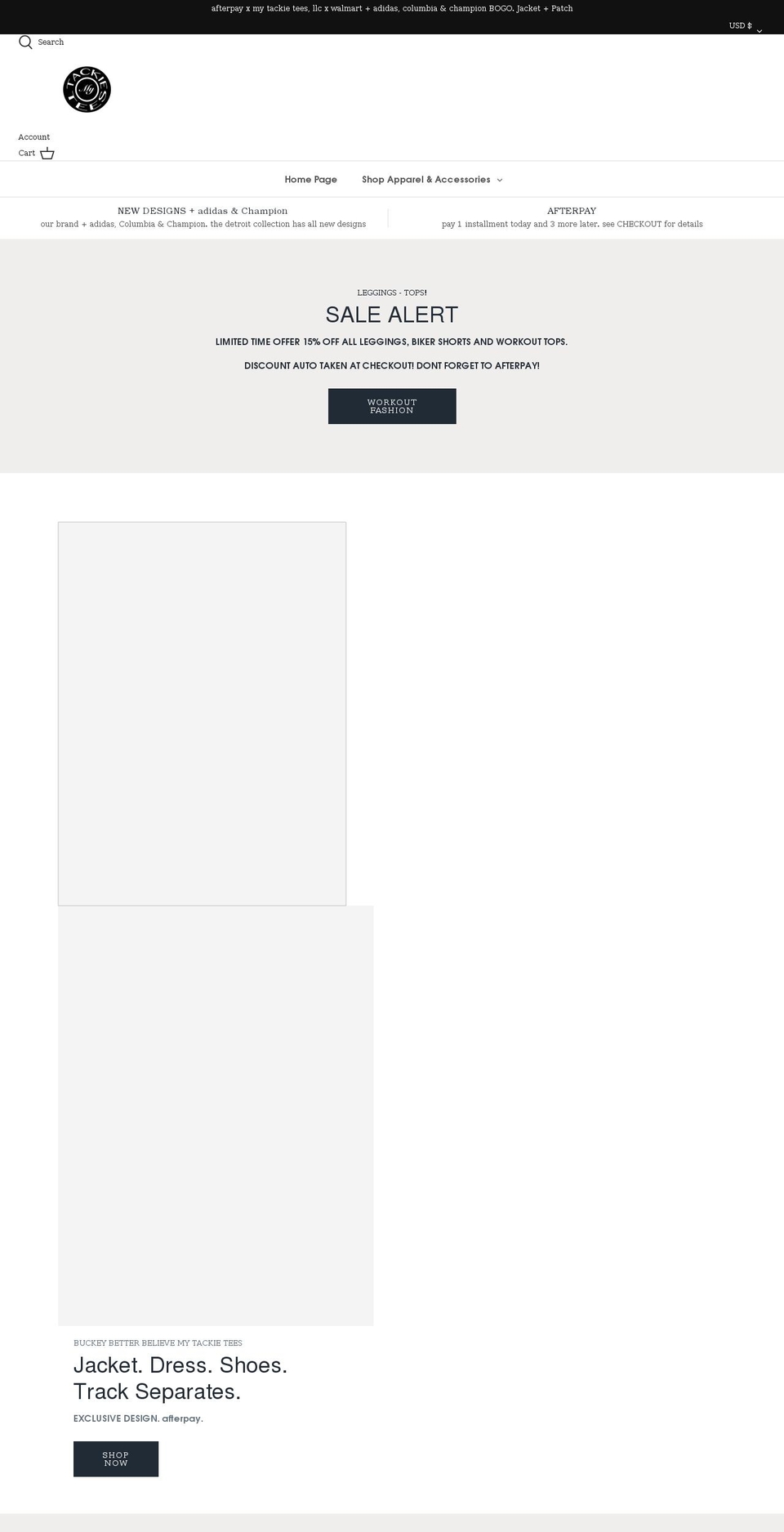 mytackietees.com — Shopify storefront screenshot