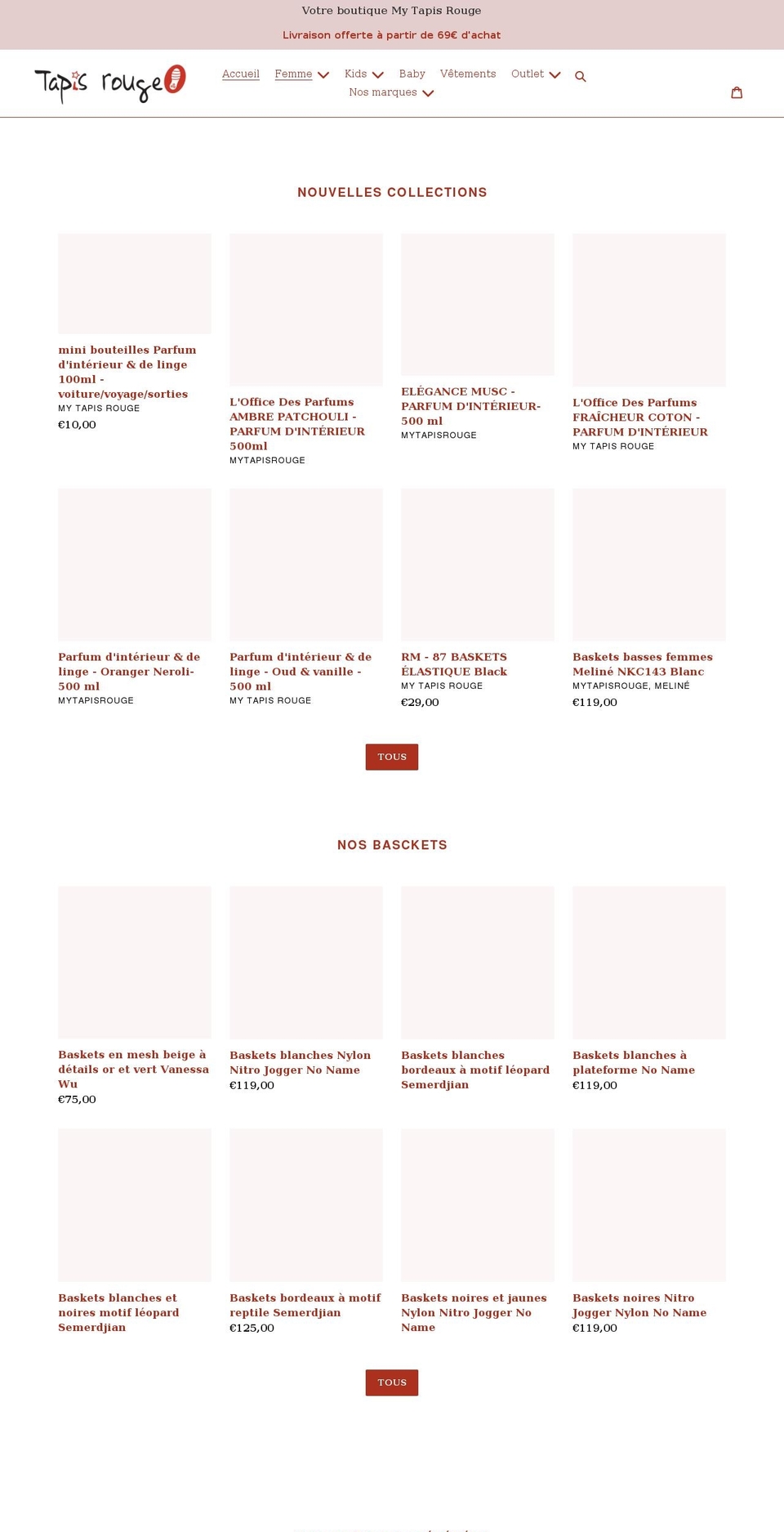 mytapisrouge.com shopify website screenshot