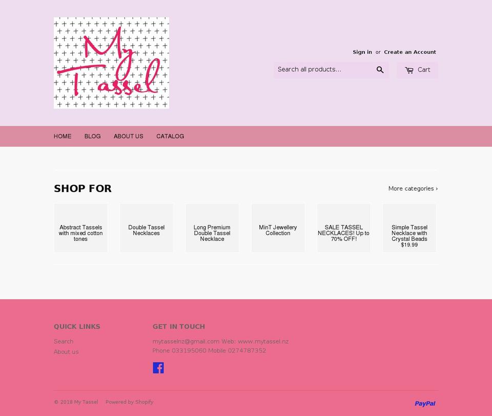 mytasselnz.com — Shopify storefront screenshot