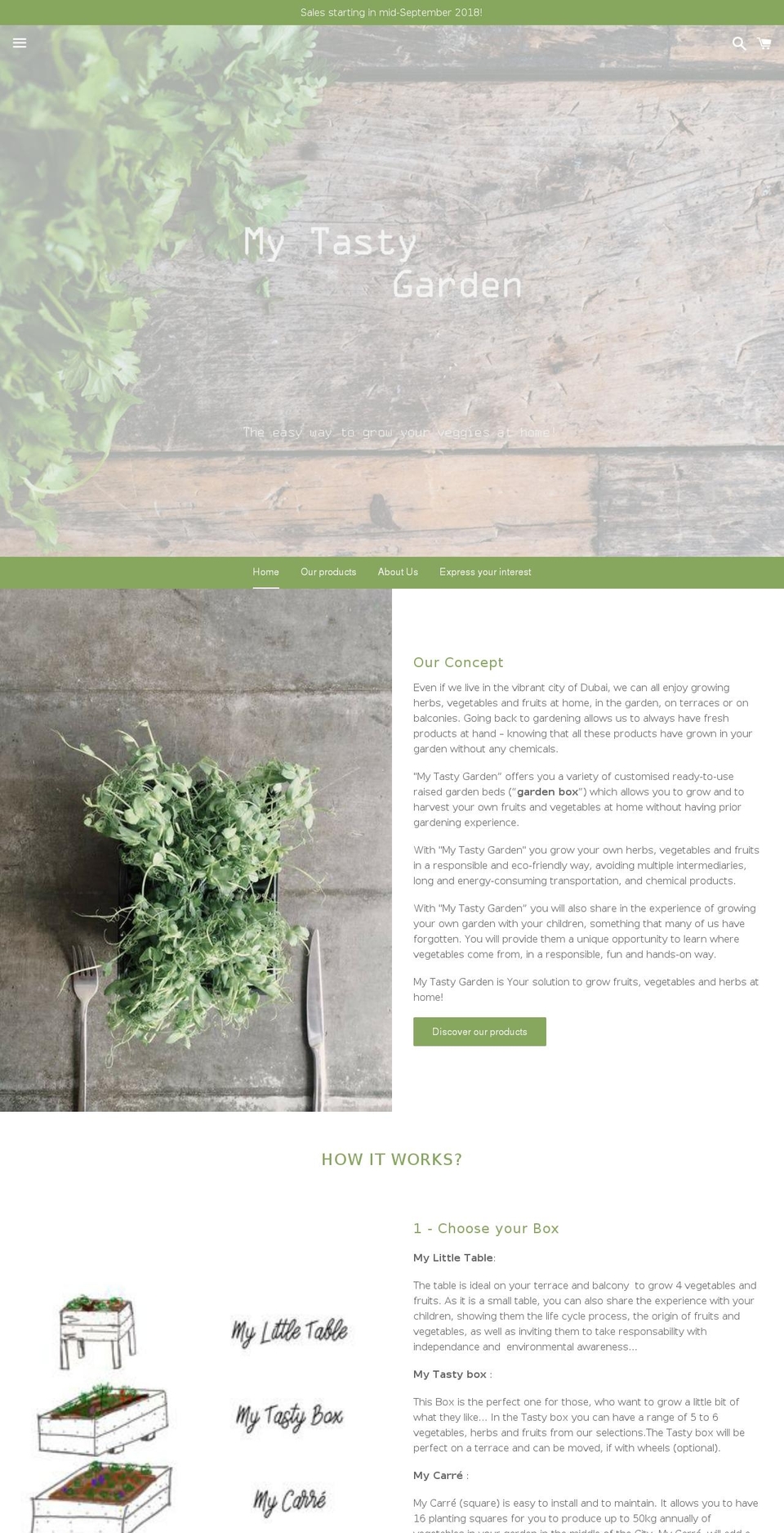 mytastygarden.com — Shopify storefront screenshot