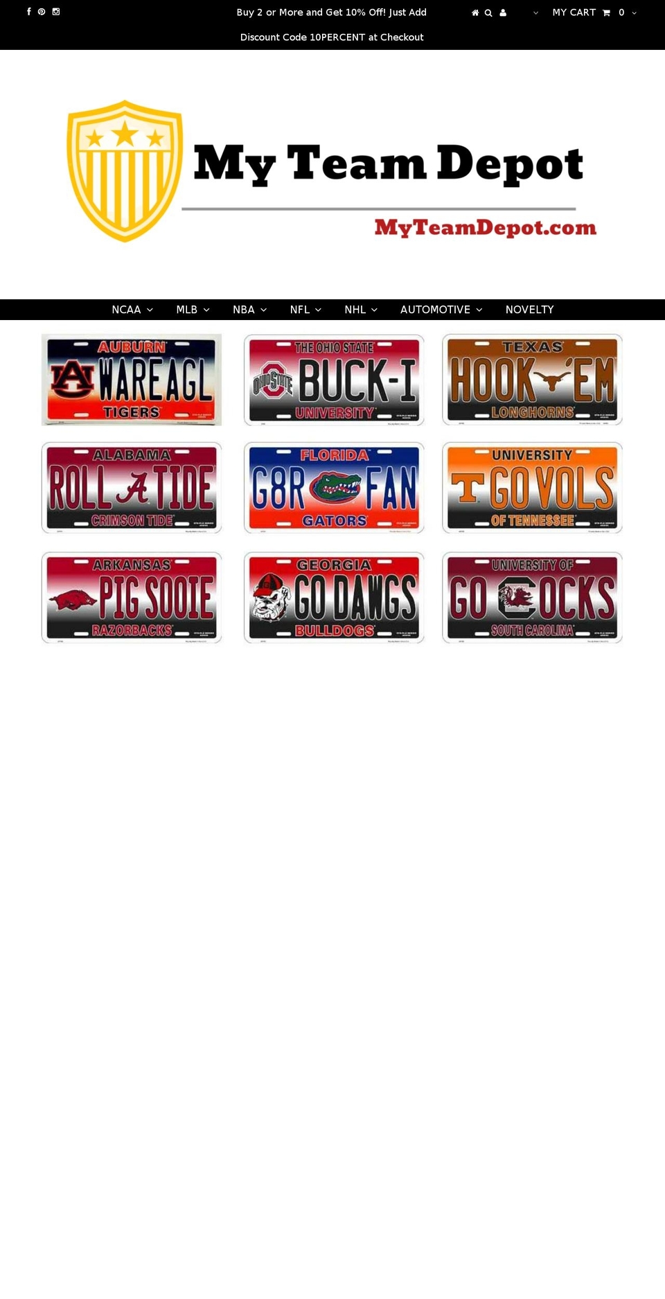 myteamdepot.com shopify website screenshot