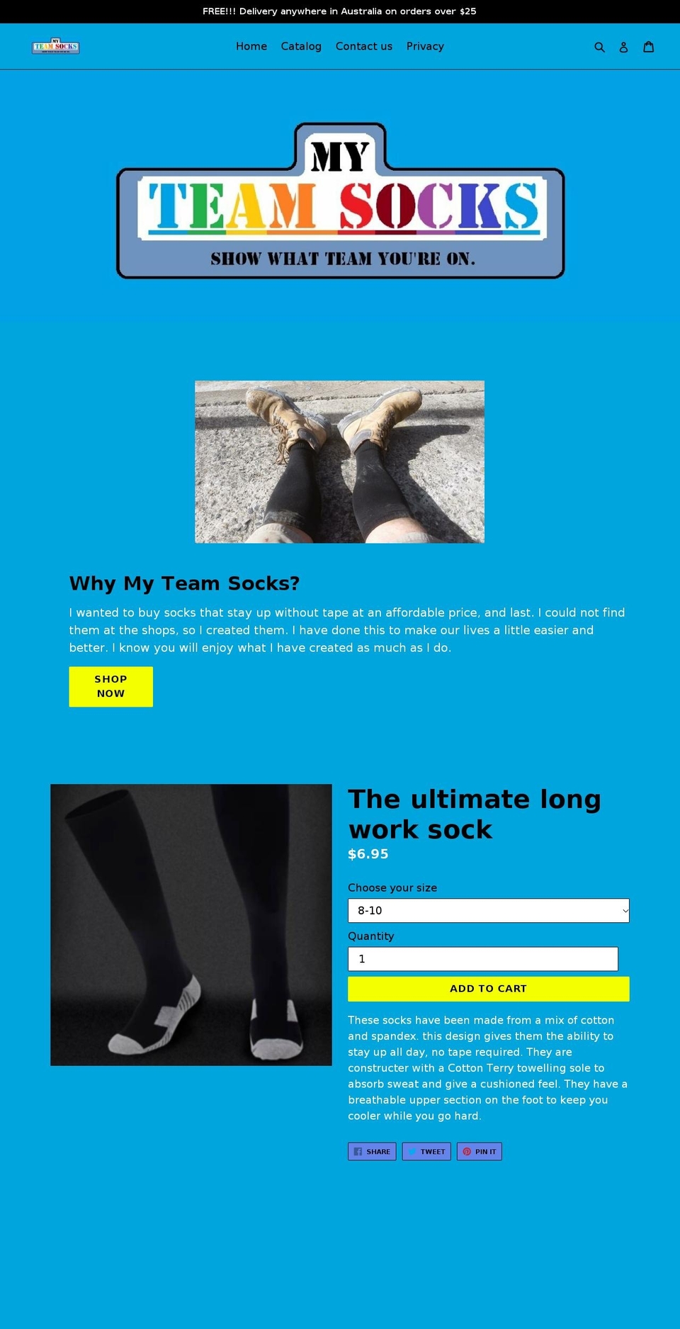 myteamsocks.com — Shopify storefront screenshot