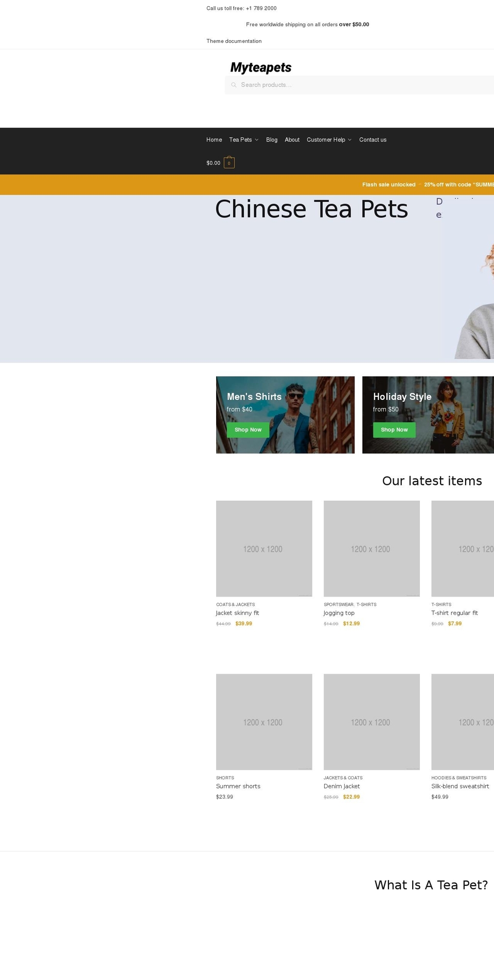 myteapets.com — Shopify storefront screenshot