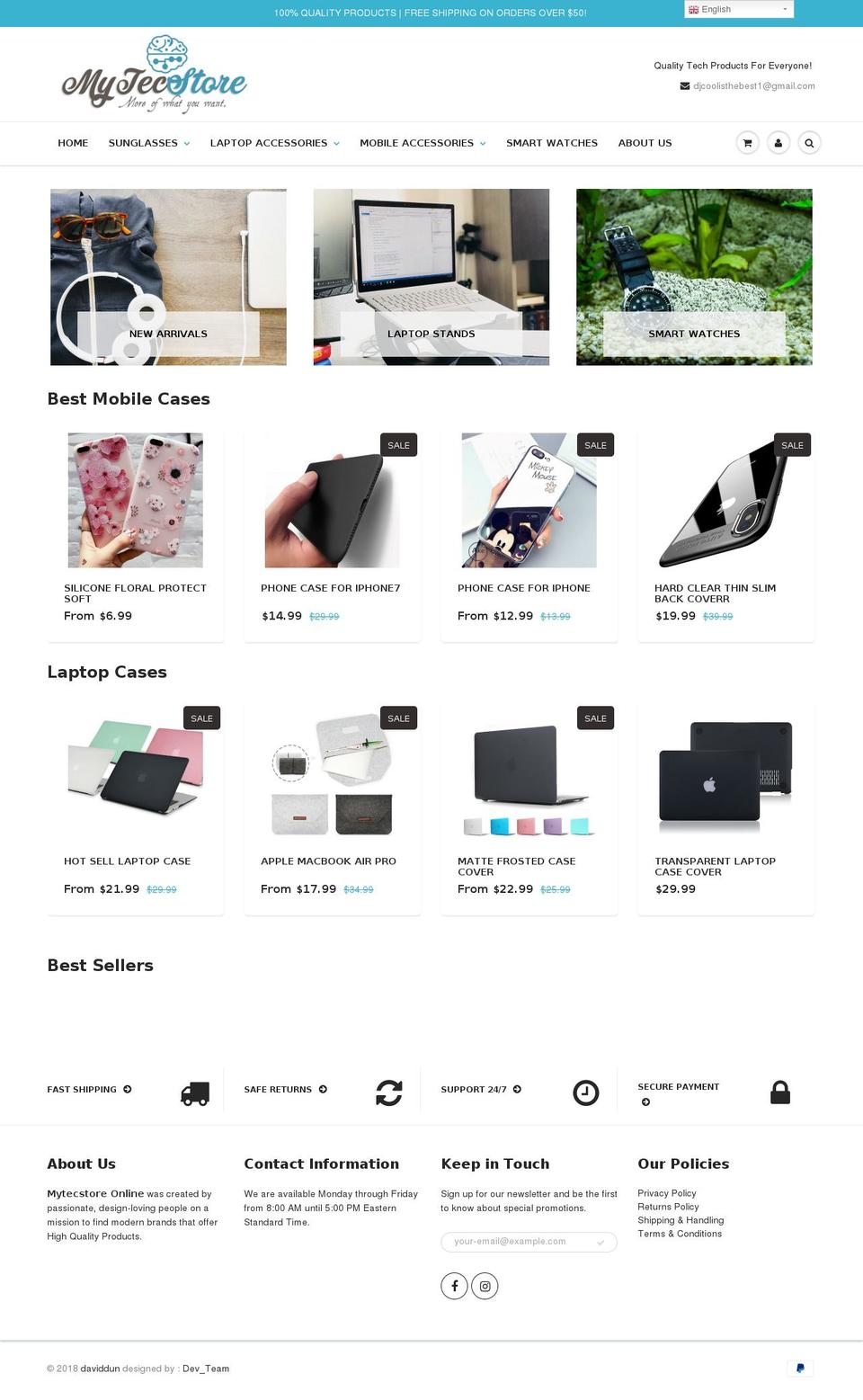 Design1 Shopify theme site example mytecstore.com