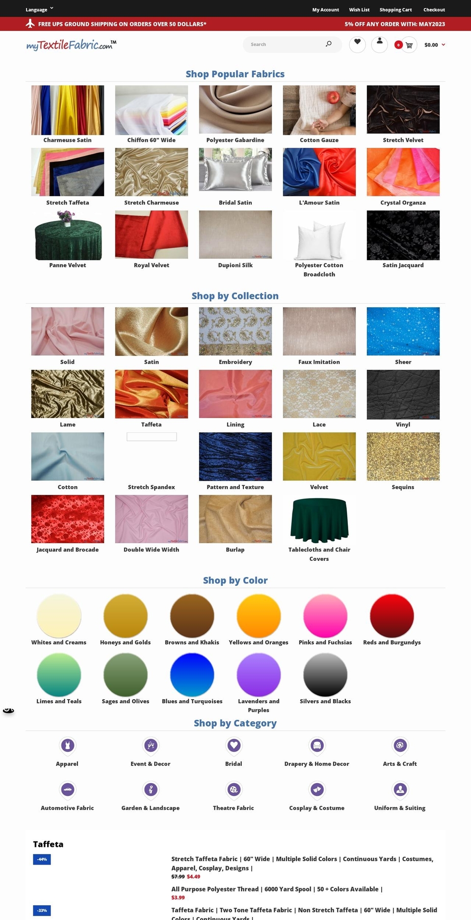 mytextilefabric.com shopify website screenshot