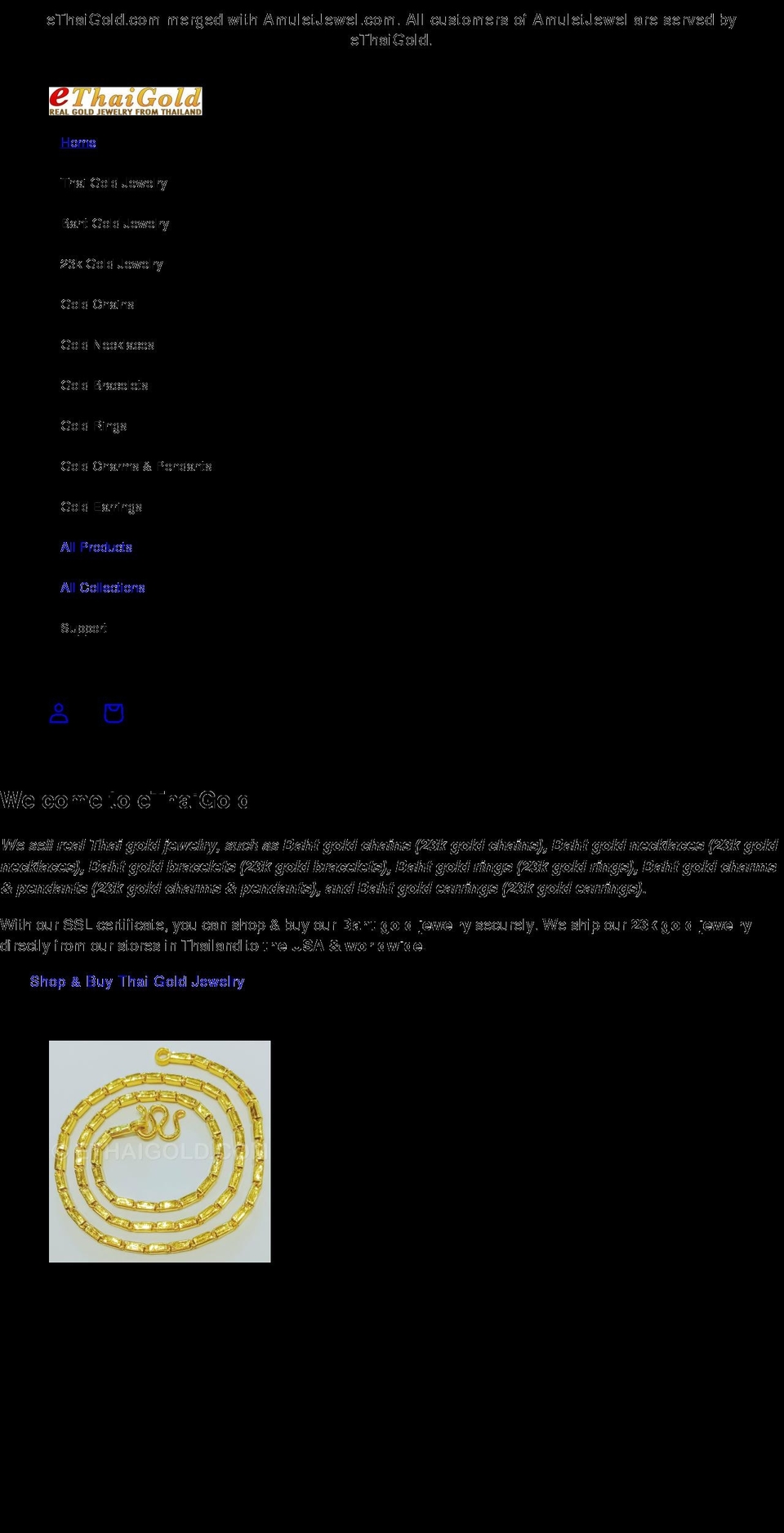mythaigold.com — Shopify storefront screenshot