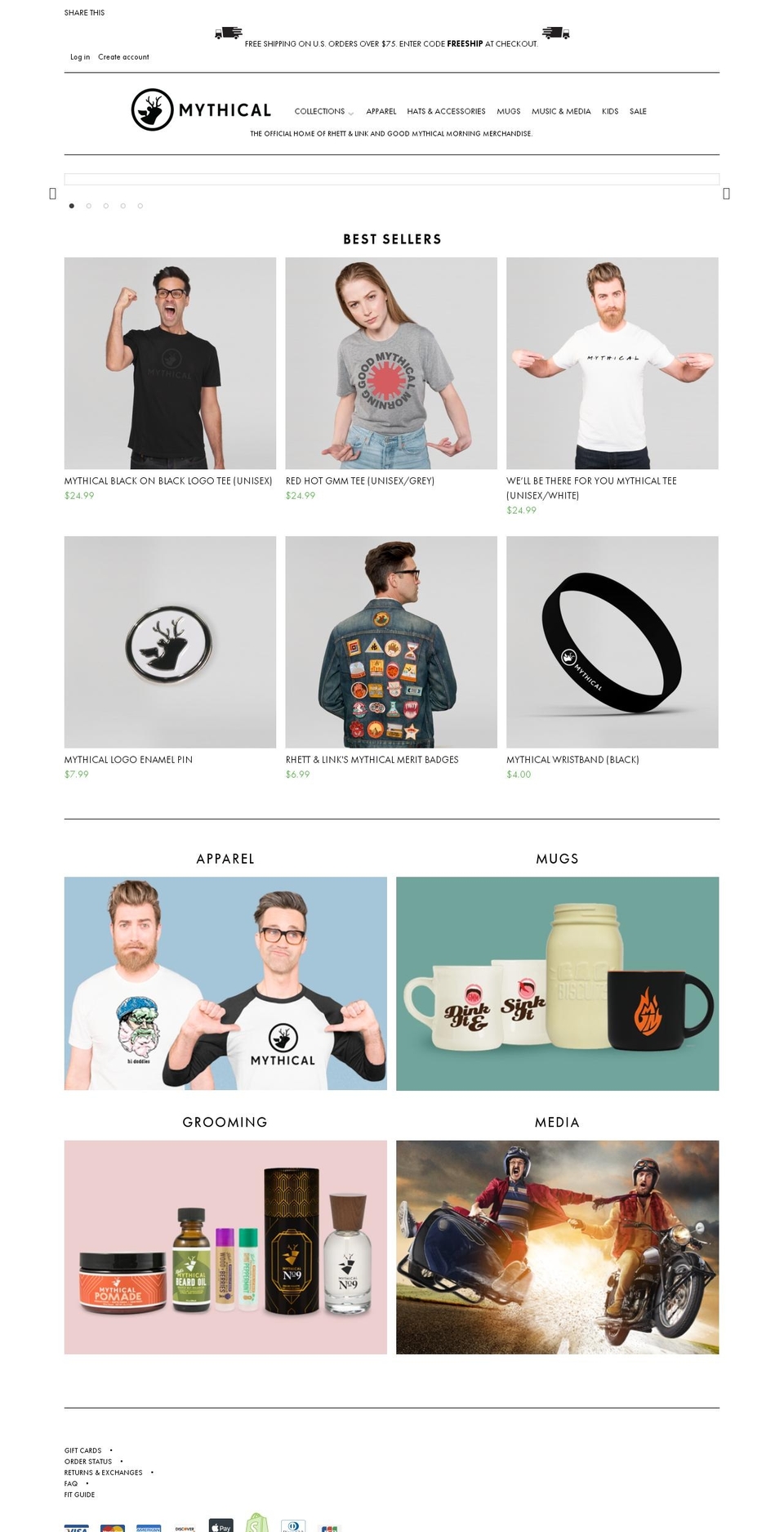 slate-theme Shopify theme site example mythical.store