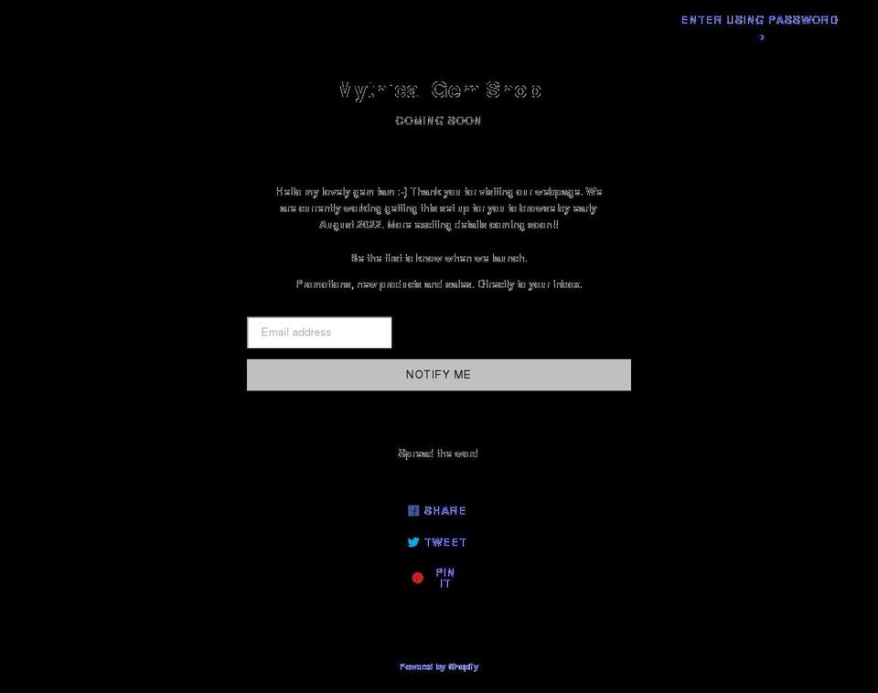 mythicalgemshop.com shopify website screenshot