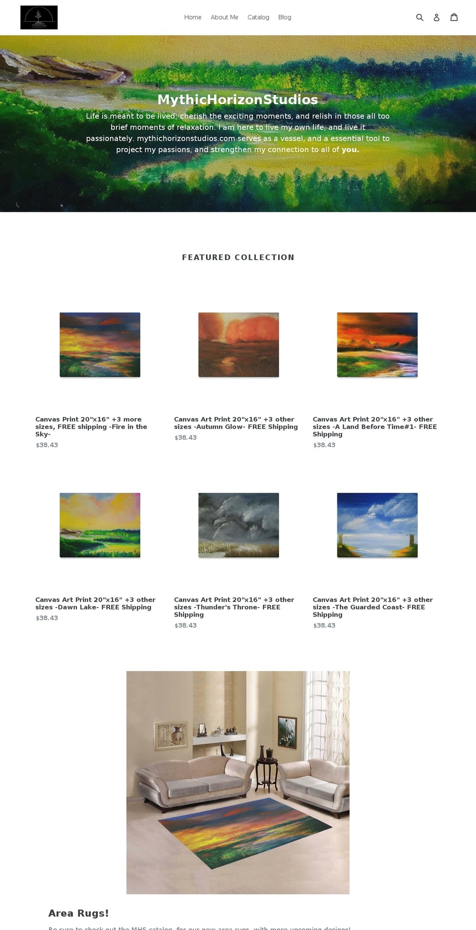 mythichorizonstudios.com — Shopify storefront screenshot