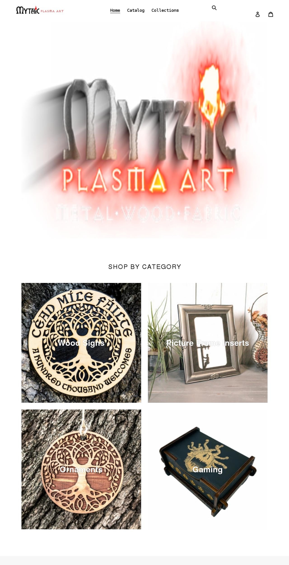 mythicplasmaart.com shopify website screenshot