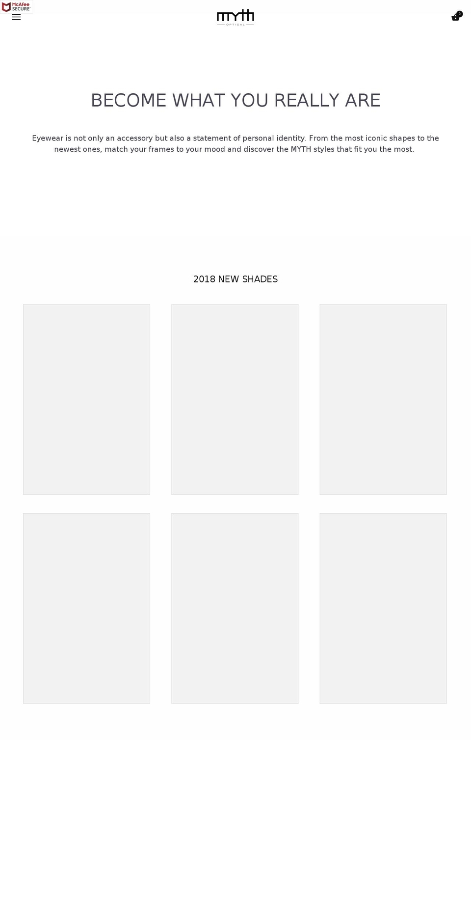 mythoptical.com — Shopify storefront screenshot