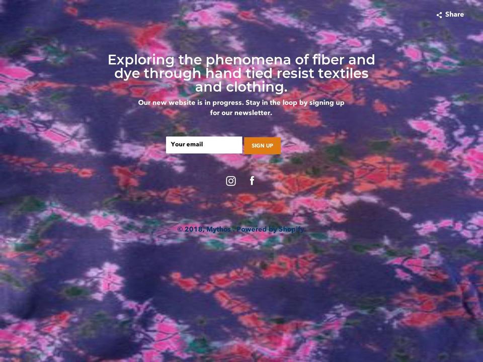 mythosmade.com — Shopify storefront screenshot