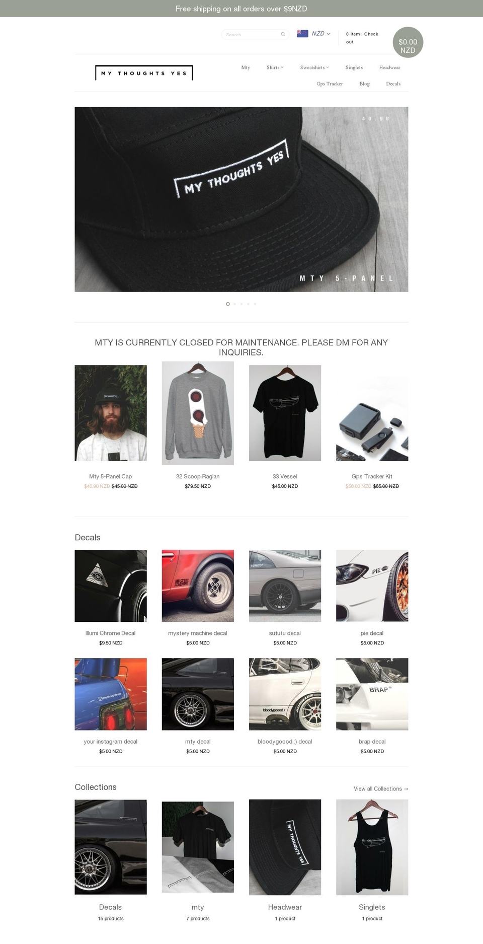 mythoughtsyes.com shopify website screenshot
