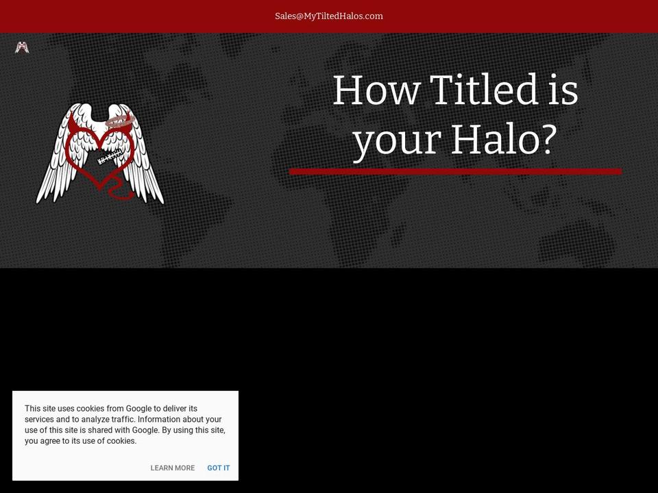 mytiltedhalos.com — Shopify storefront screenshot