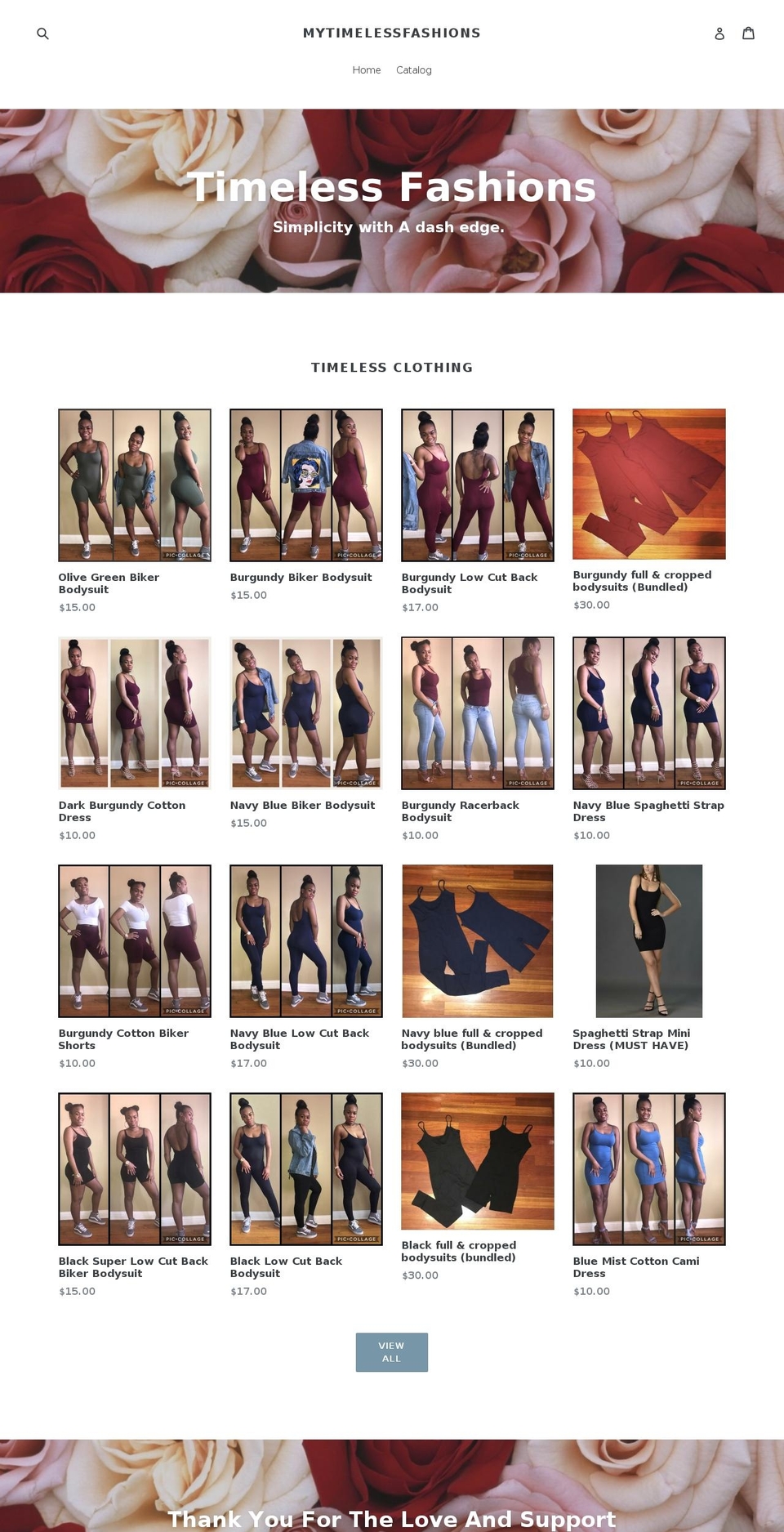 mytimelessfashions.com — Shopify storefront screenshot