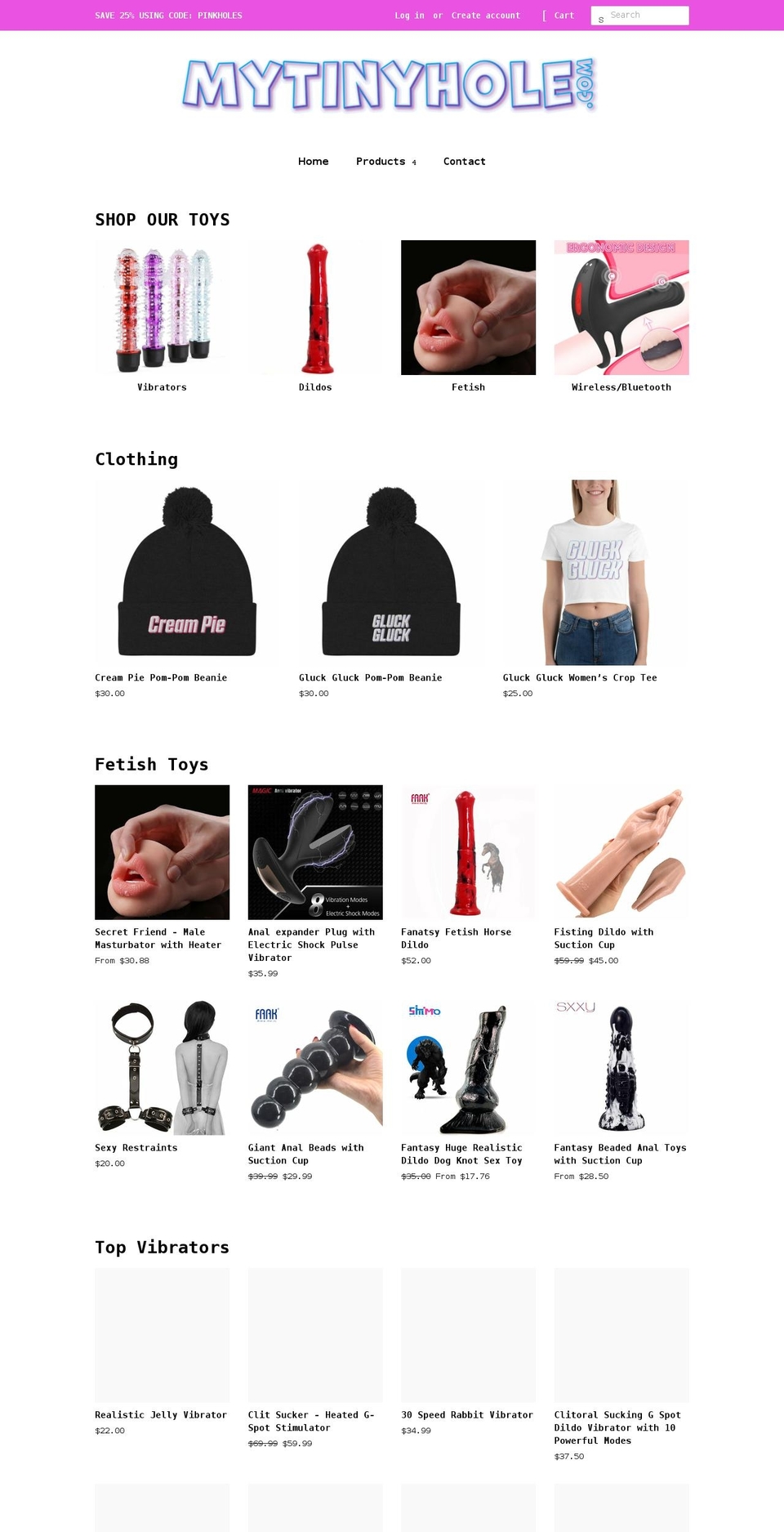 mytinyhole.com shopify website screenshot