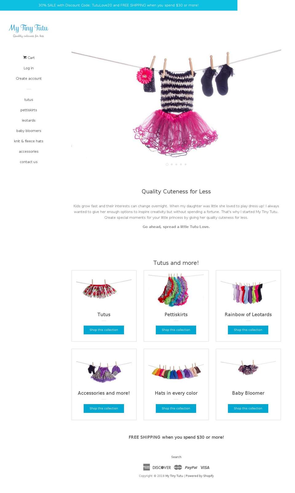 mytinytutu.com — Shopify storefront screenshot