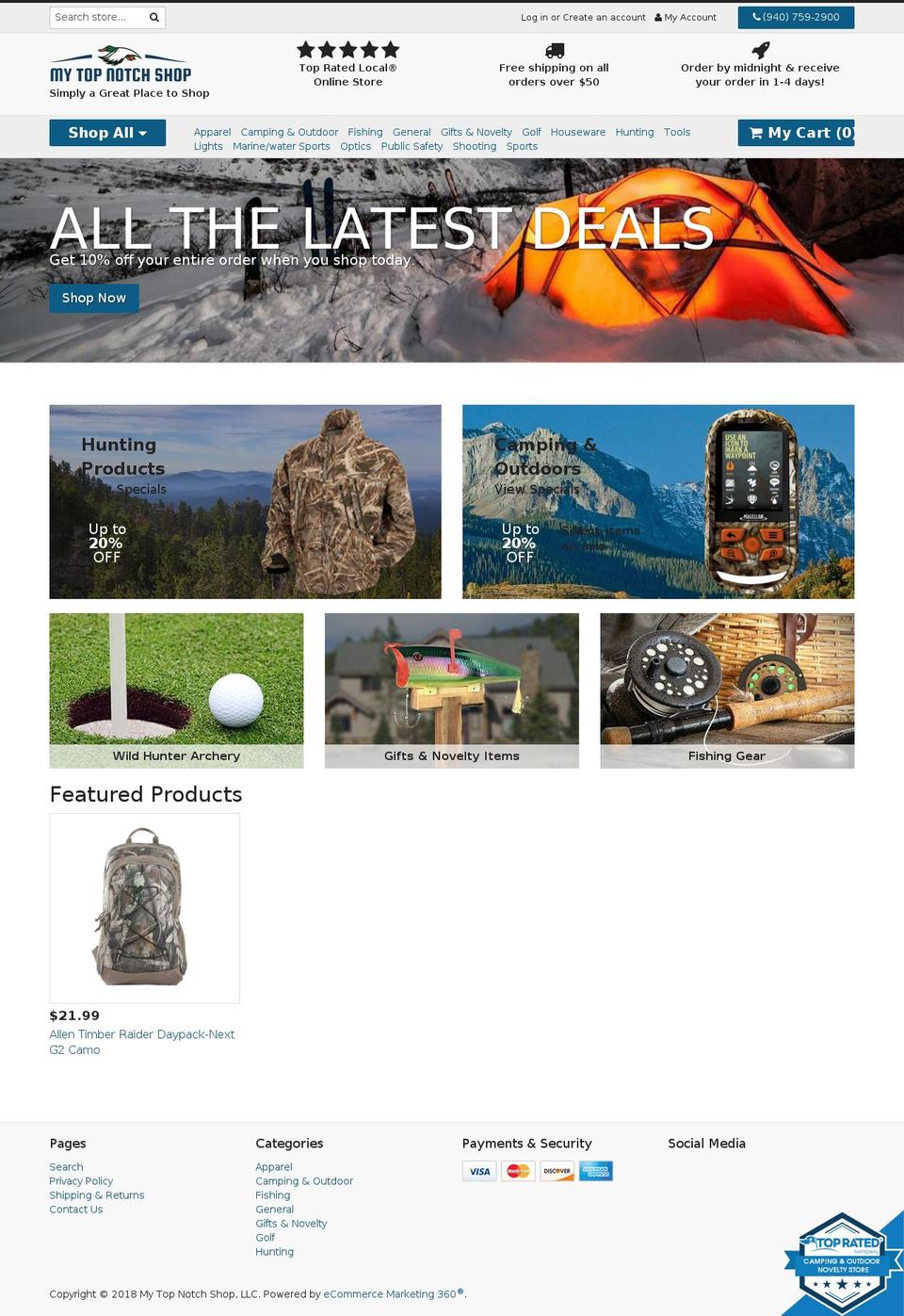 mytopnotchshop.com — Shopify storefront screenshot