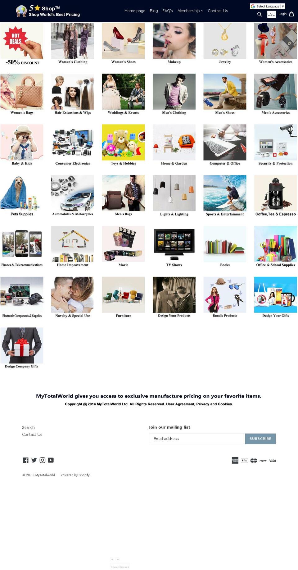 mytotalworld.com shopify website screenshot