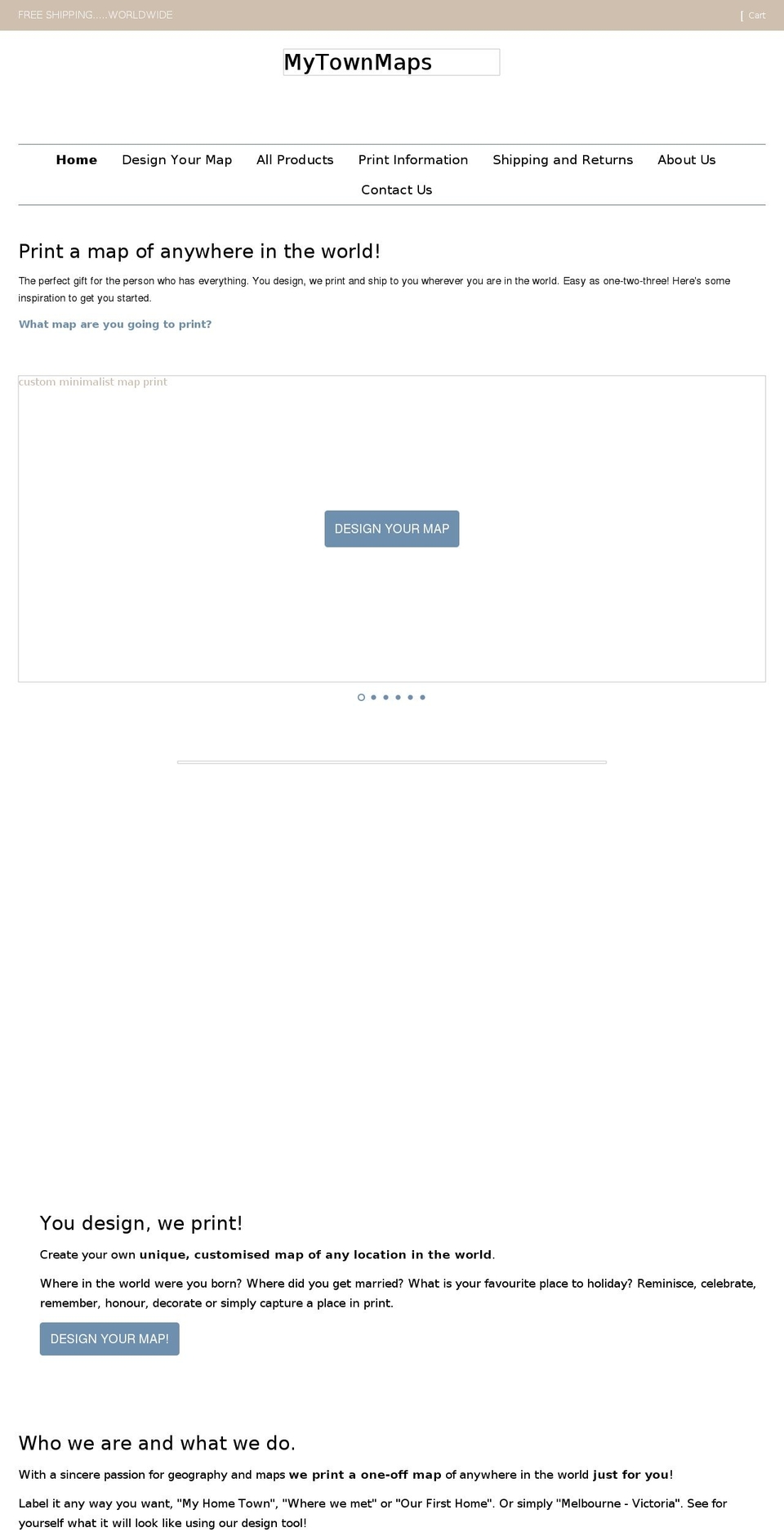 mytownmaps.com shopify website screenshot