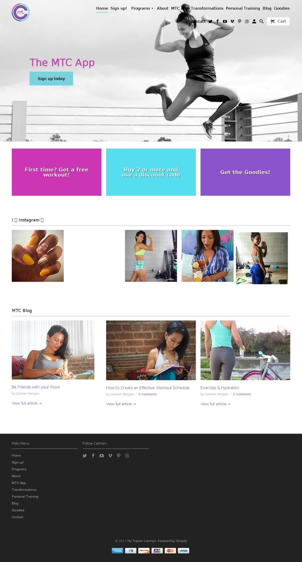 mytrainercarmen.com shopify website screenshot