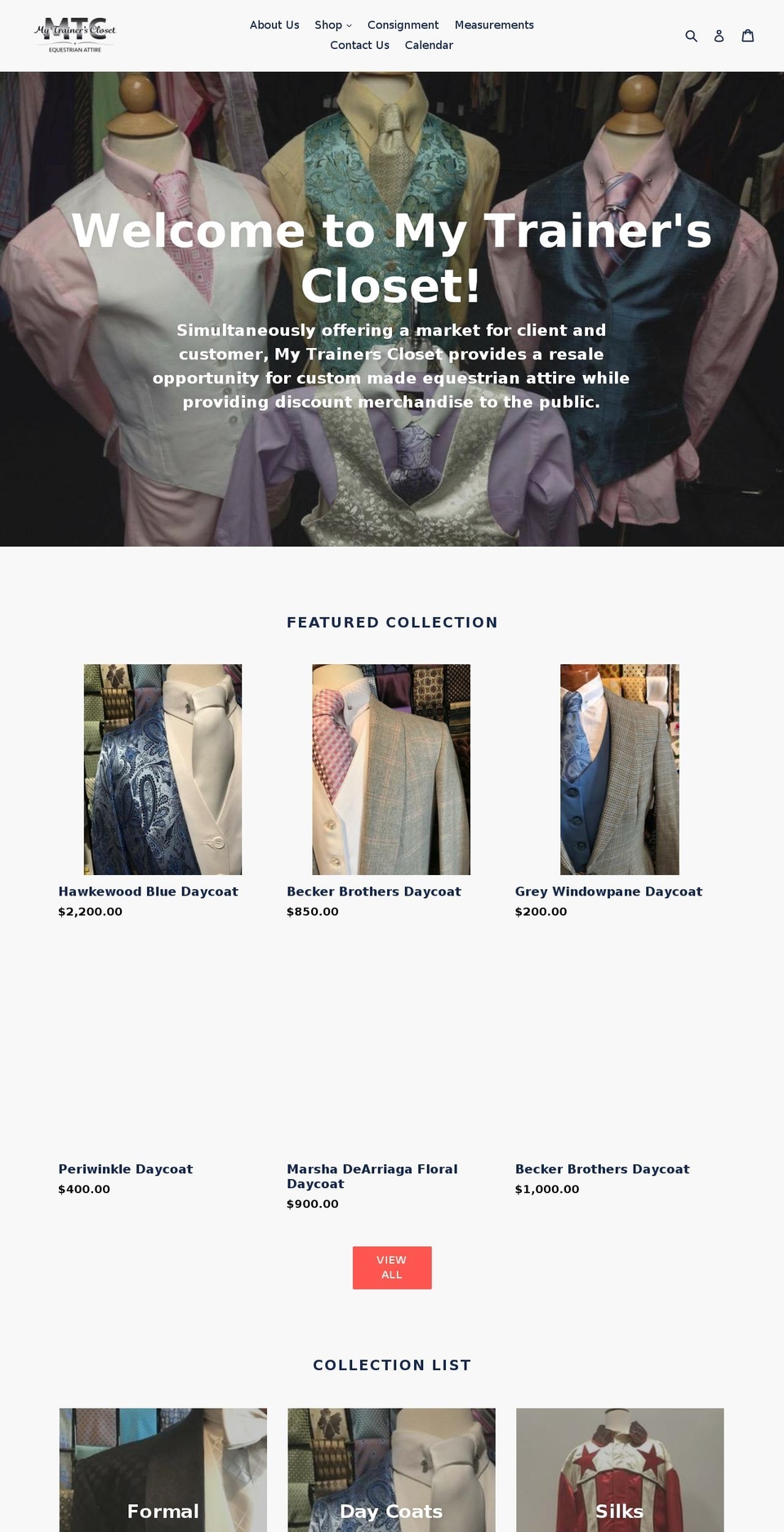 mytrainerscloset.com shopify website screenshot