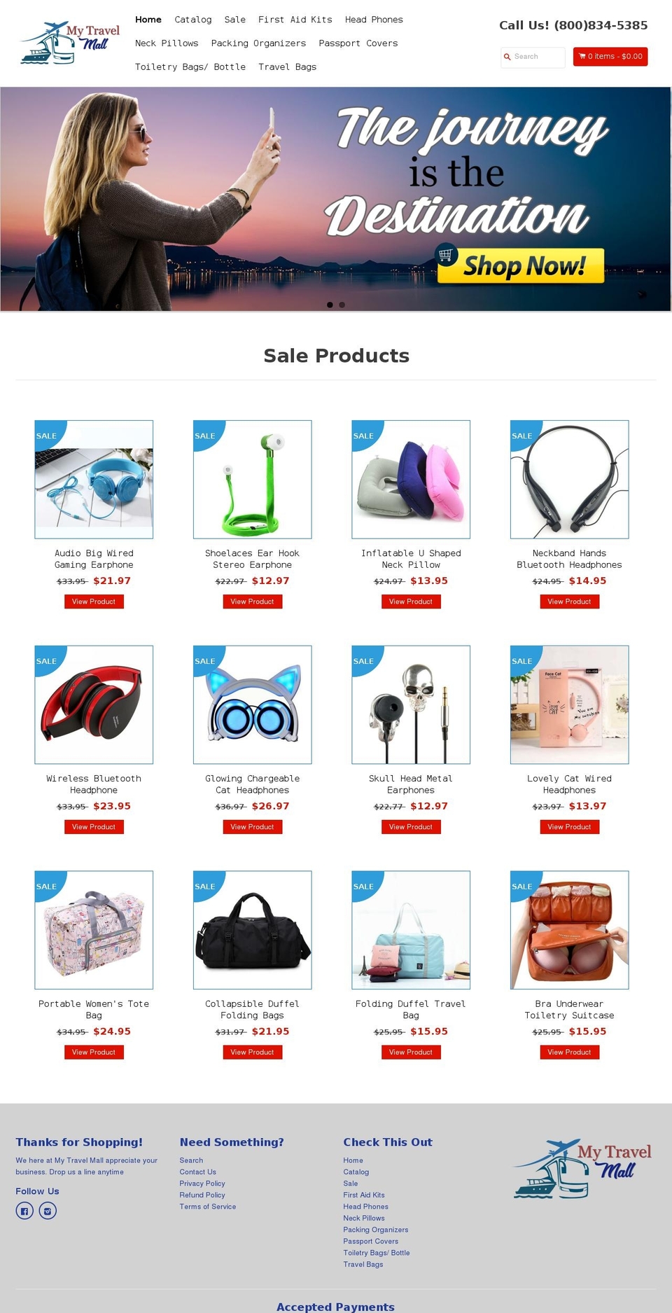 mytravelmall.com — Shopify storefront screenshot