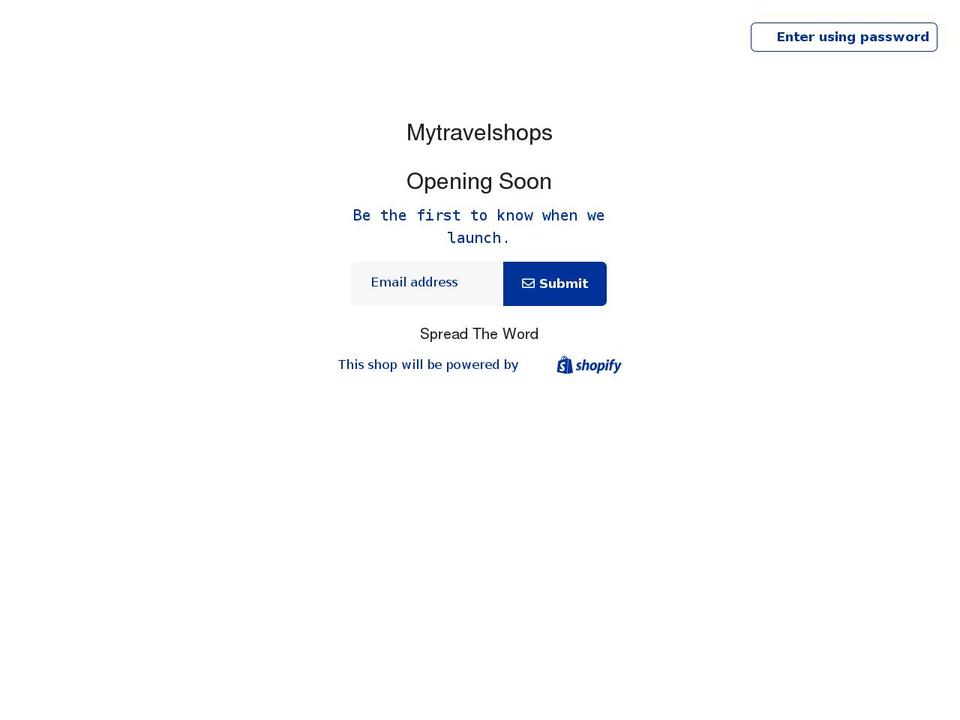 mytravelshops.com shopify website screenshot