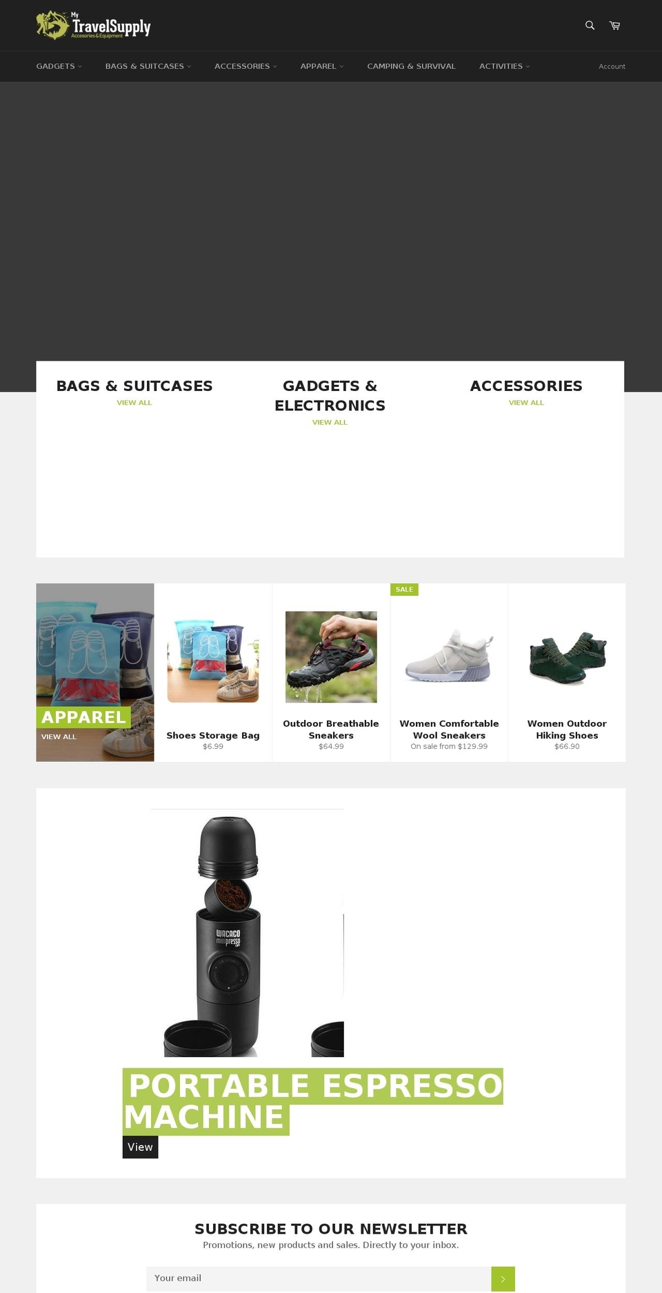 mytravelsupply.com — Shopify storefront screenshot