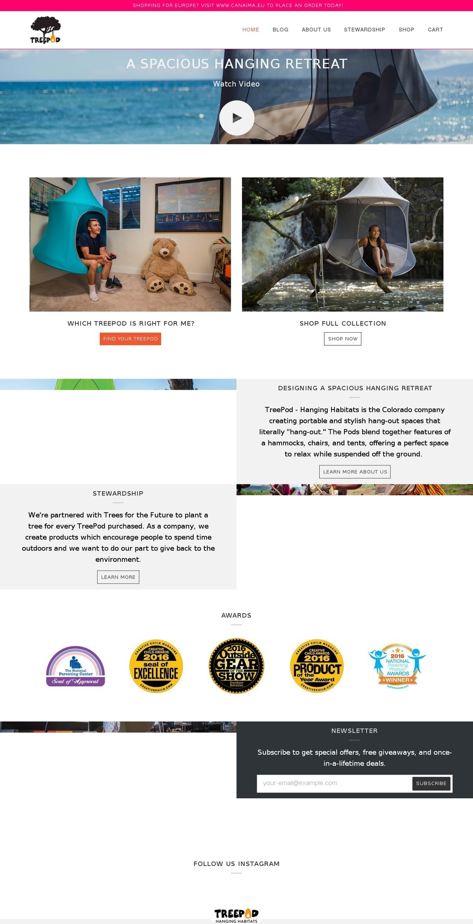 mytreepod.com shopify website screenshot
