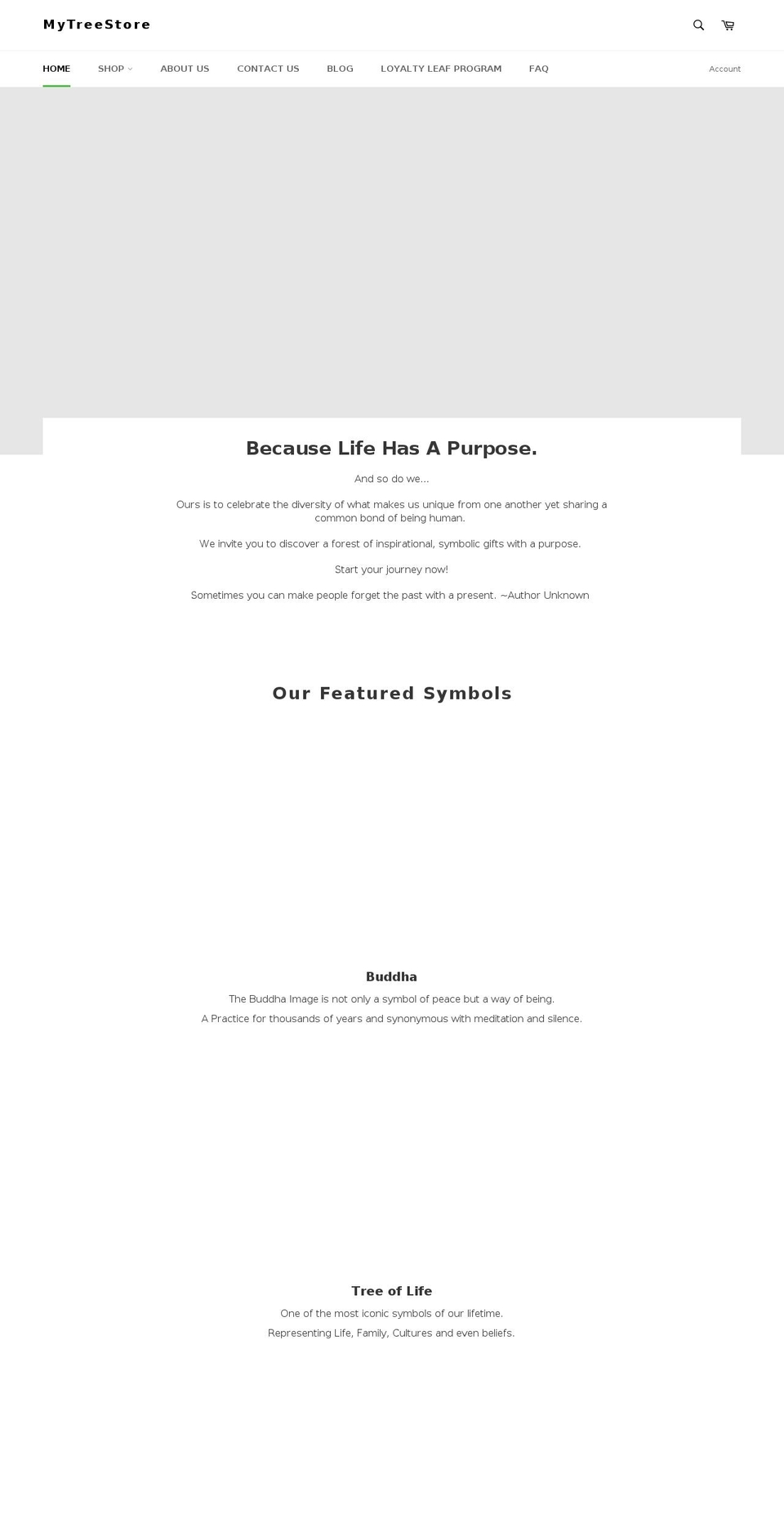 mytreestore.com — Shopify storefront screenshot