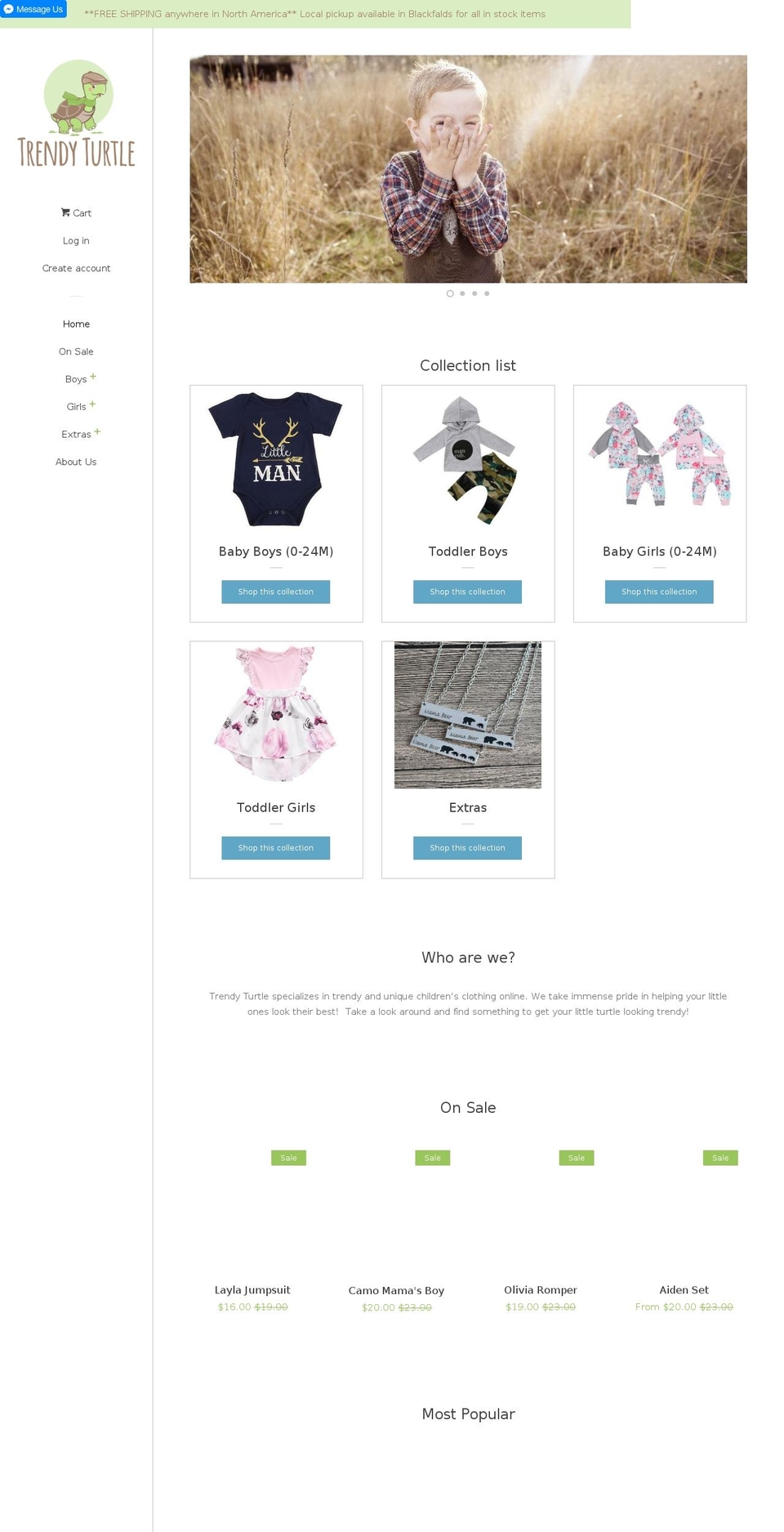 mytrendyturtle.com shopify website screenshot