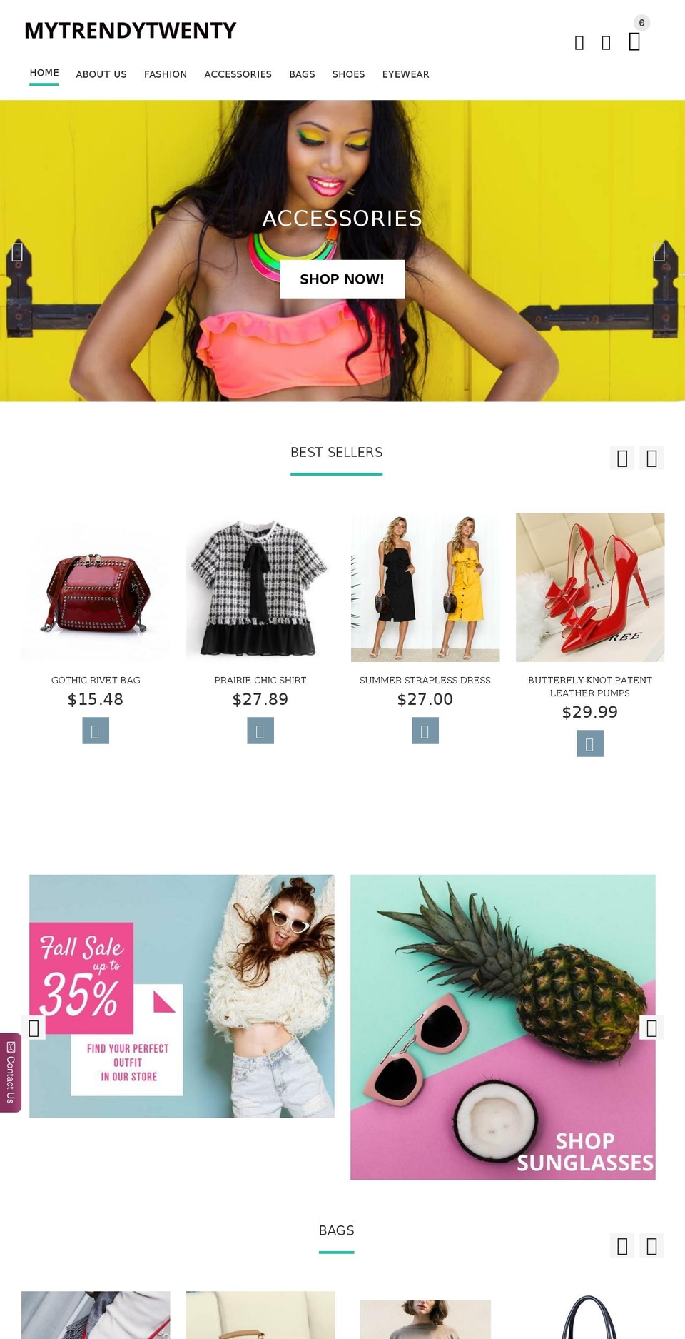 mytrendytwenty.com shopify website screenshot