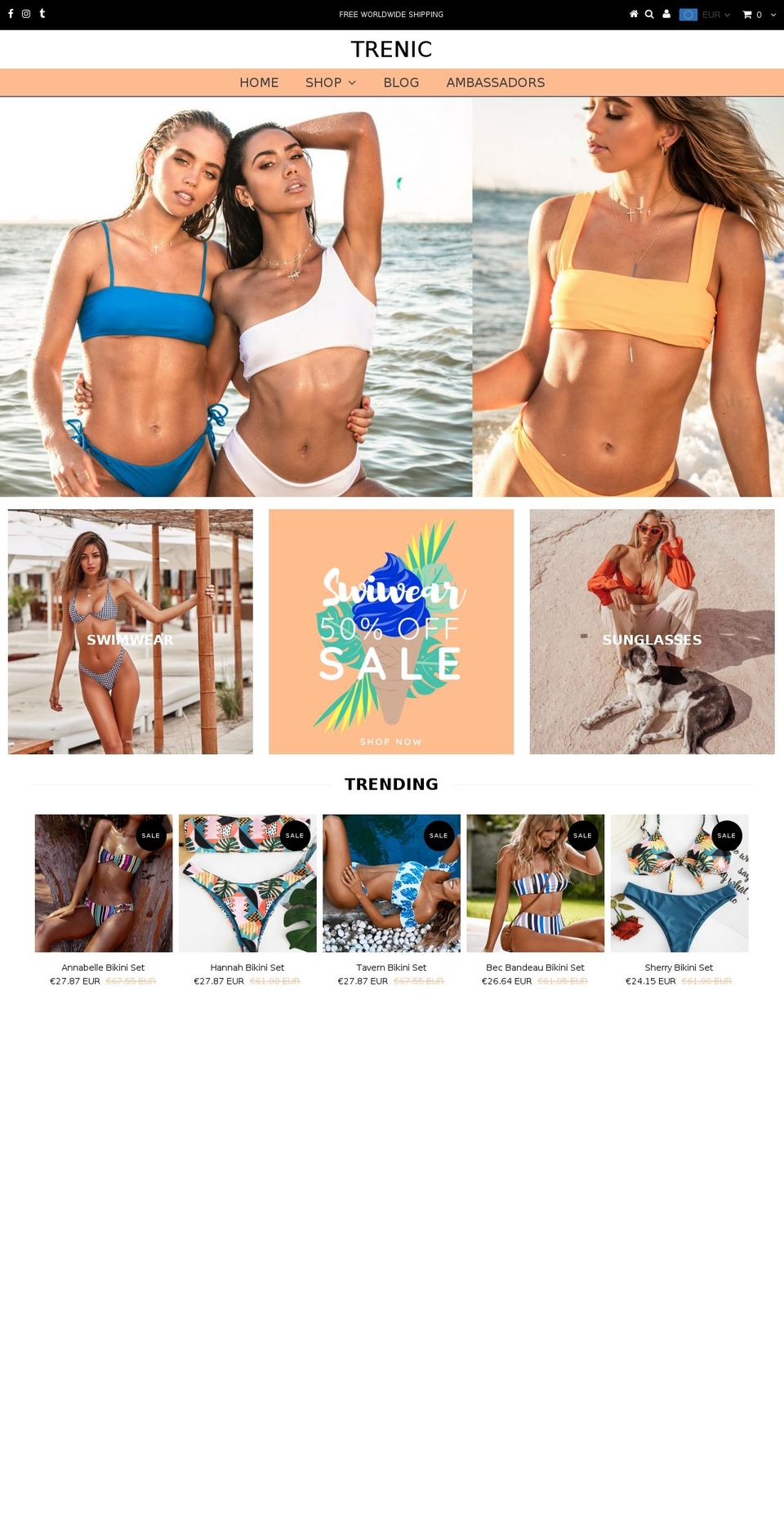 mytrenic.com — Shopify storefront screenshot