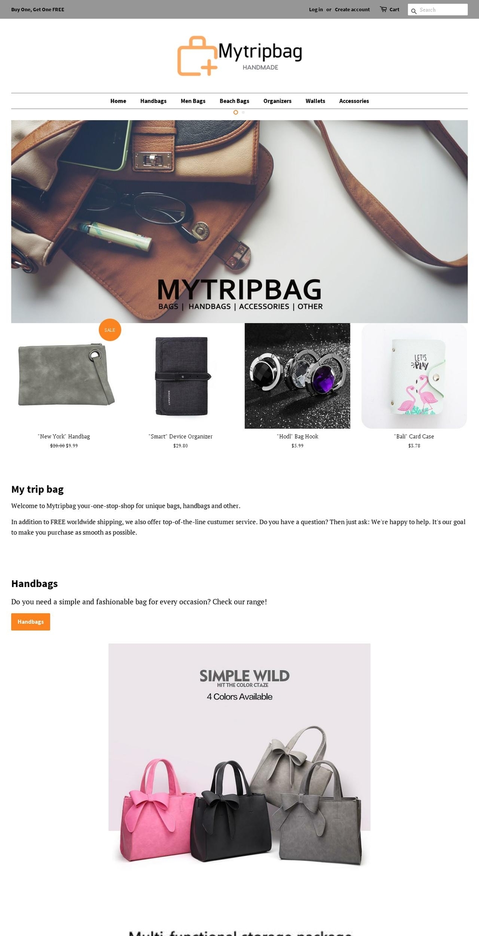 mytripbag.com — Shopify storefront screenshot