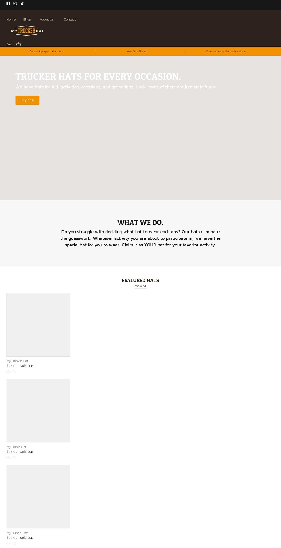 mytruckerhat.com shopify website screenshot