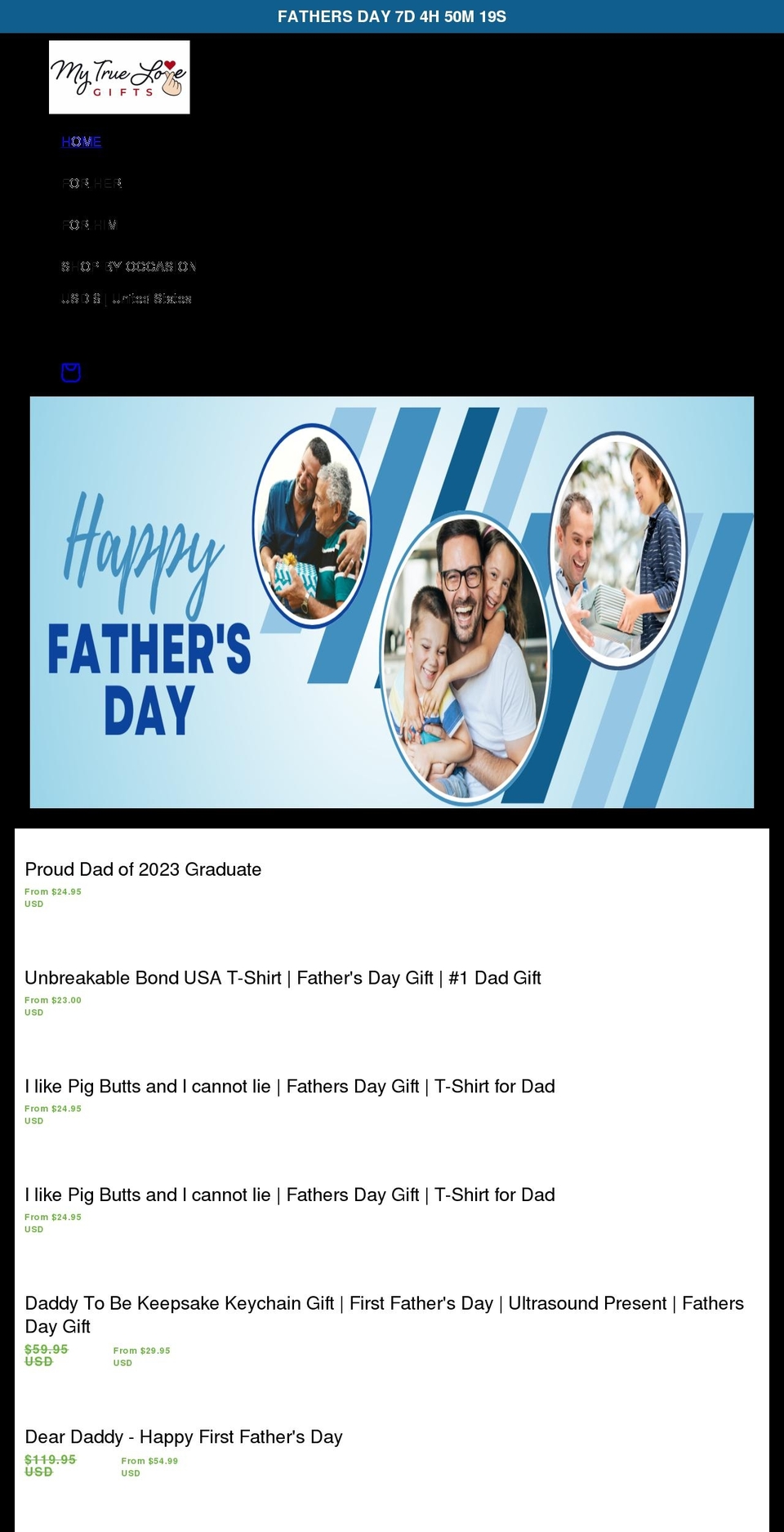 mytruelovegifts.com shopify website screenshot