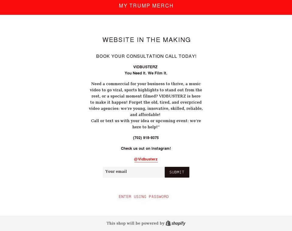 mytrumpmerch.com shopify website screenshot