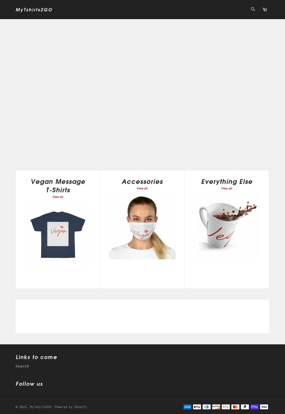 mytshirts2go.com shopify website screenshot