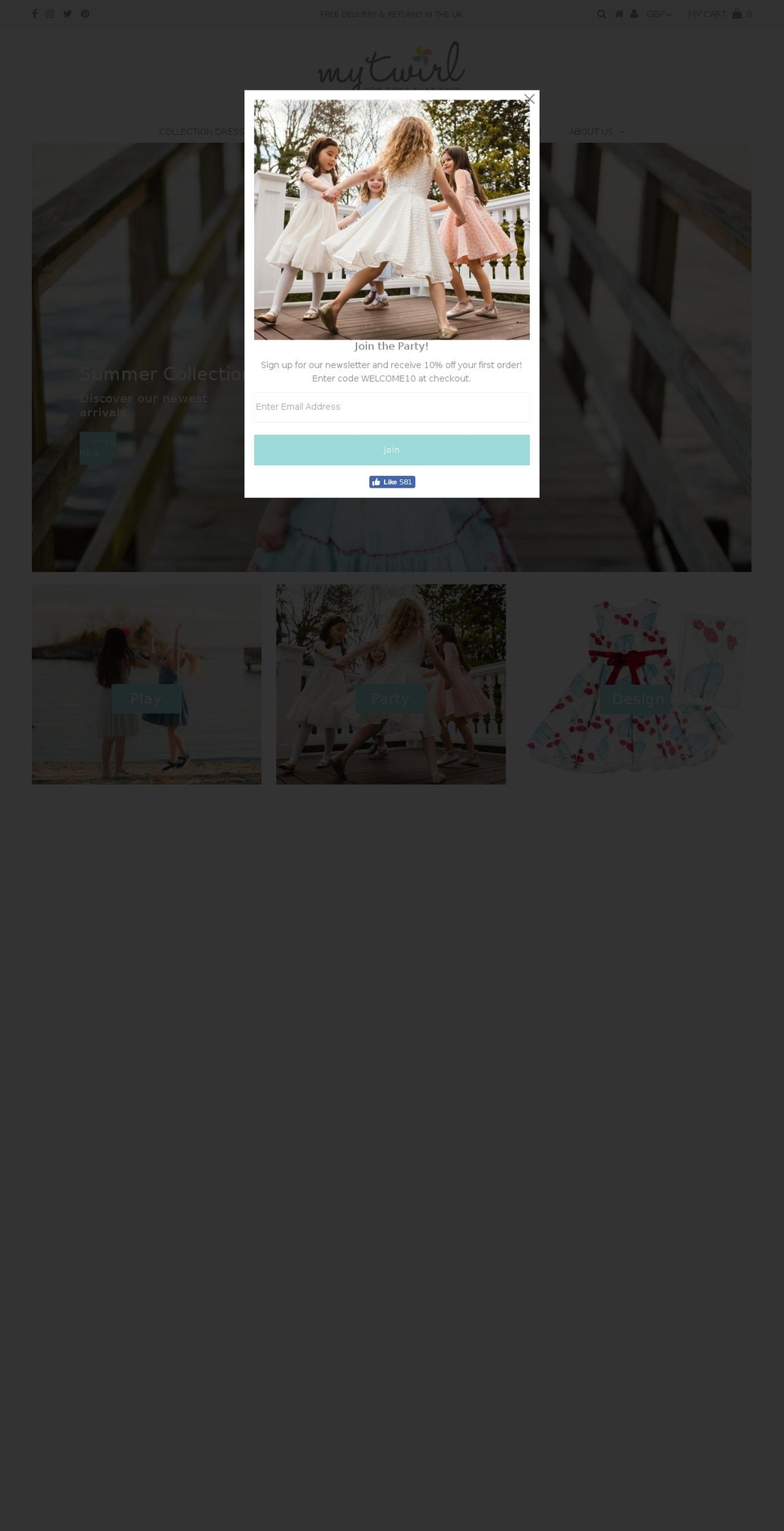 mytwirl.co.uk shopify website screenshot