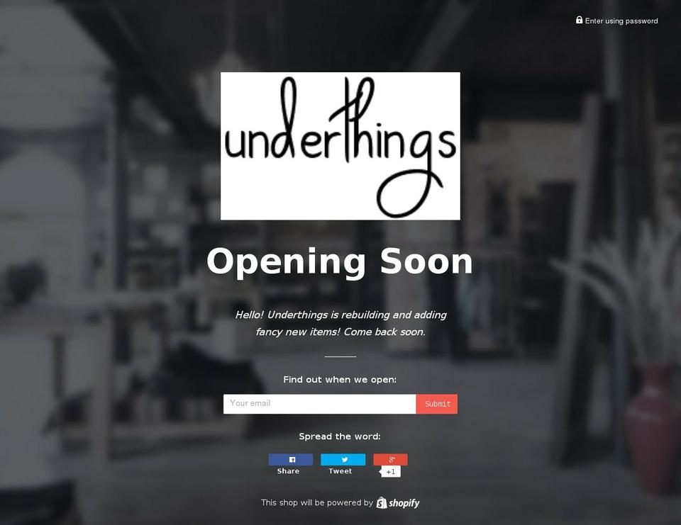 myunderthings.com — Shopify storefront screenshot