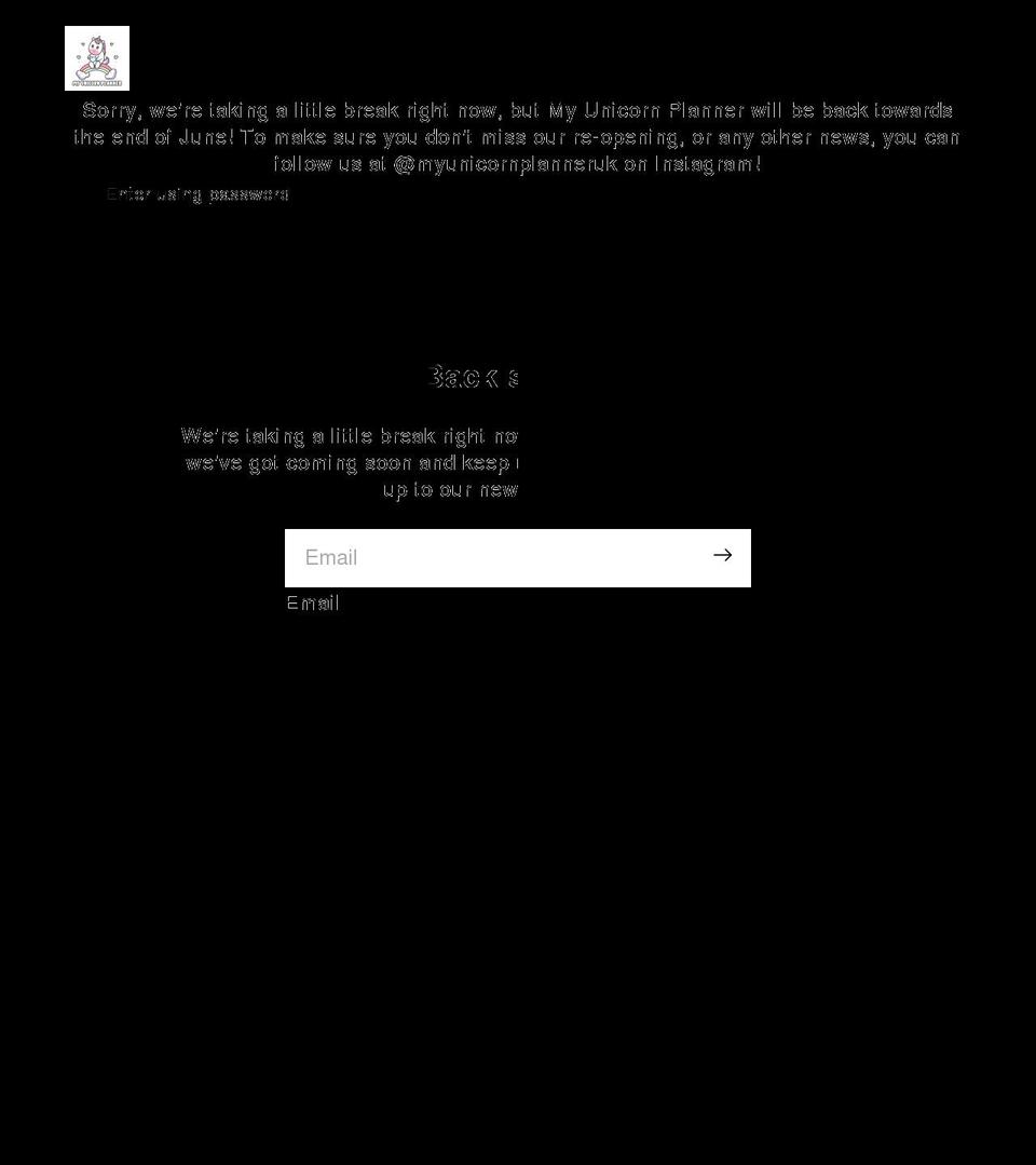 myunicornplanner.co.uk shopify website screenshot