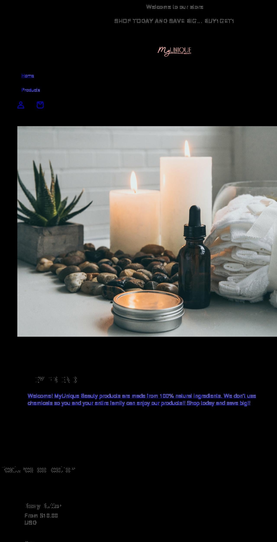 myuniquebeauties.com shopify website screenshot