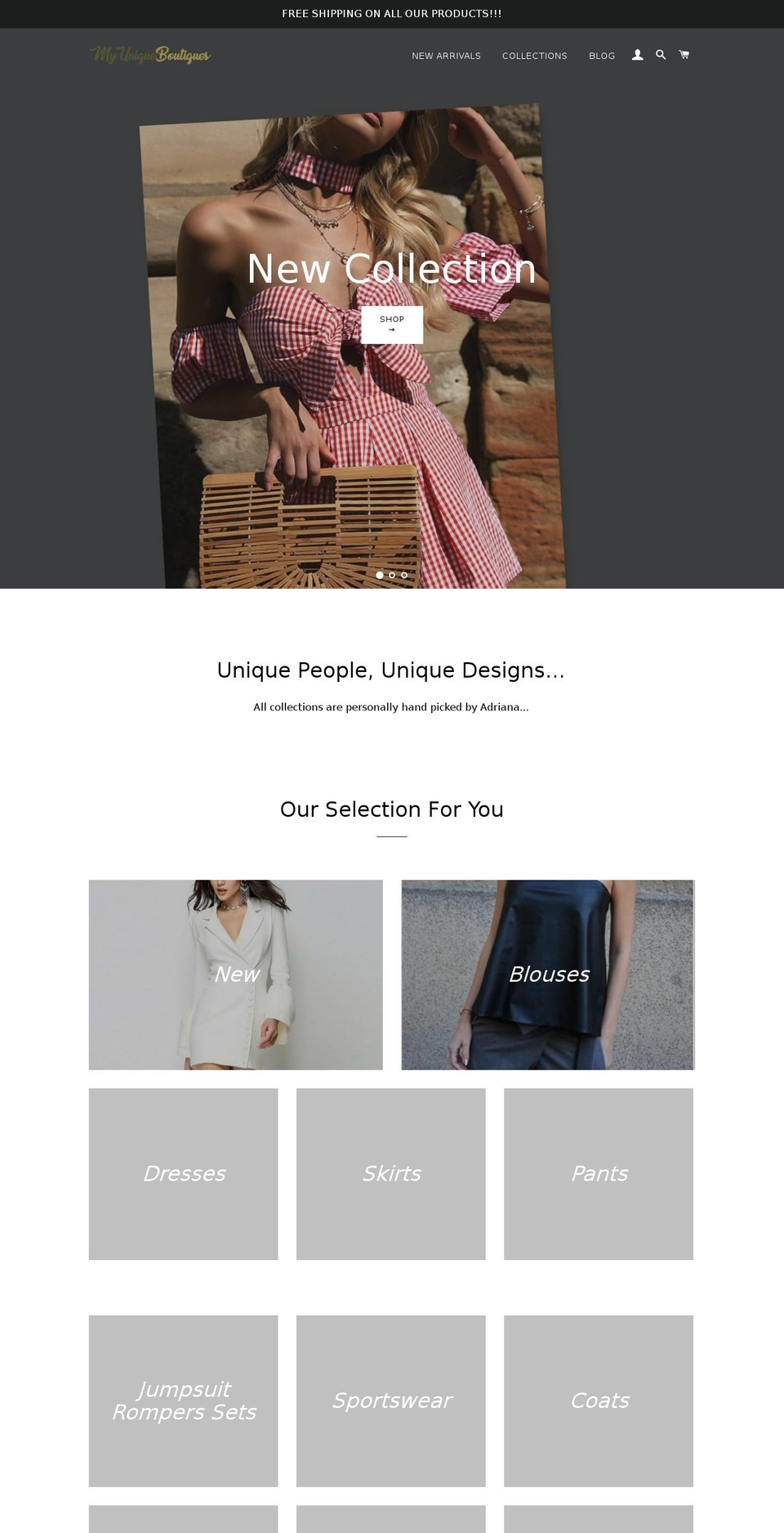 myuniqueboutiques.com shopify website screenshot