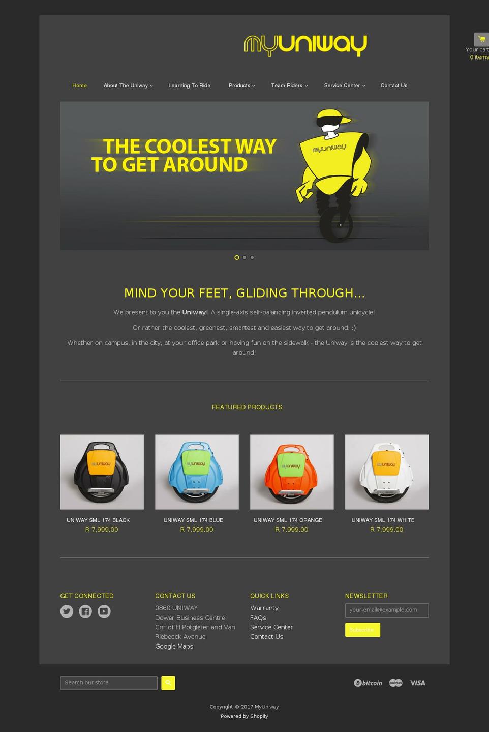 myuniway.com shopify website screenshot