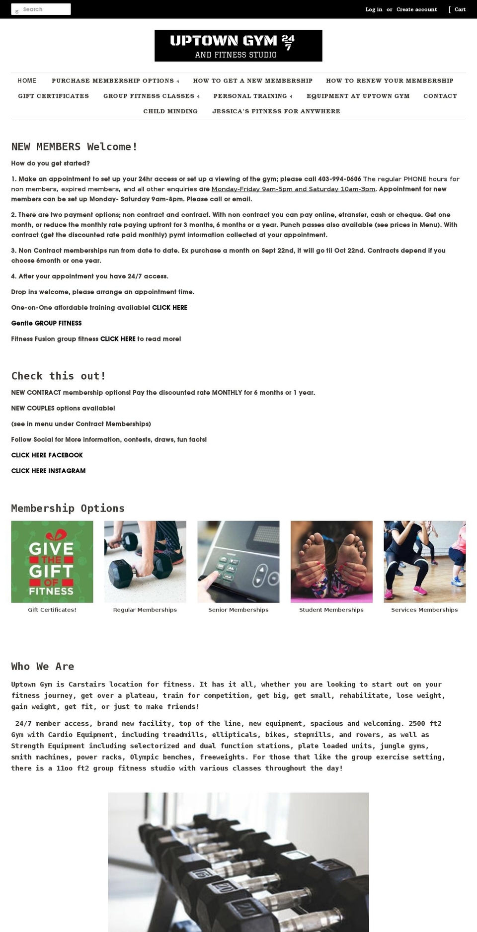 myuptowngym.com — Shopify storefront screenshot