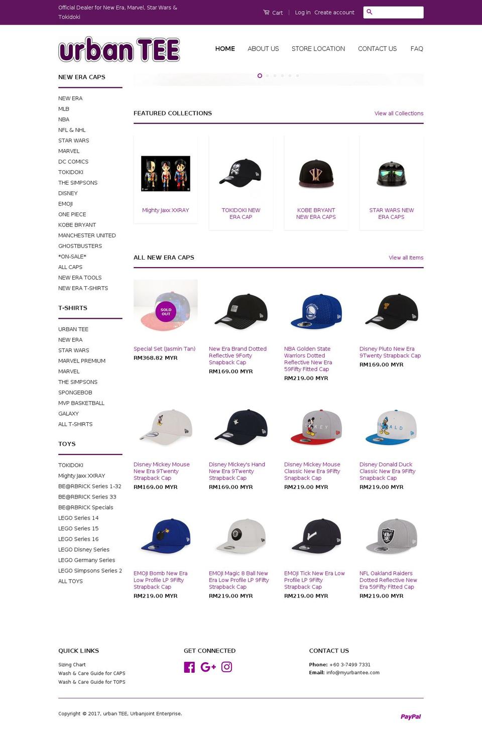 myurbantee.com shopify website screenshot