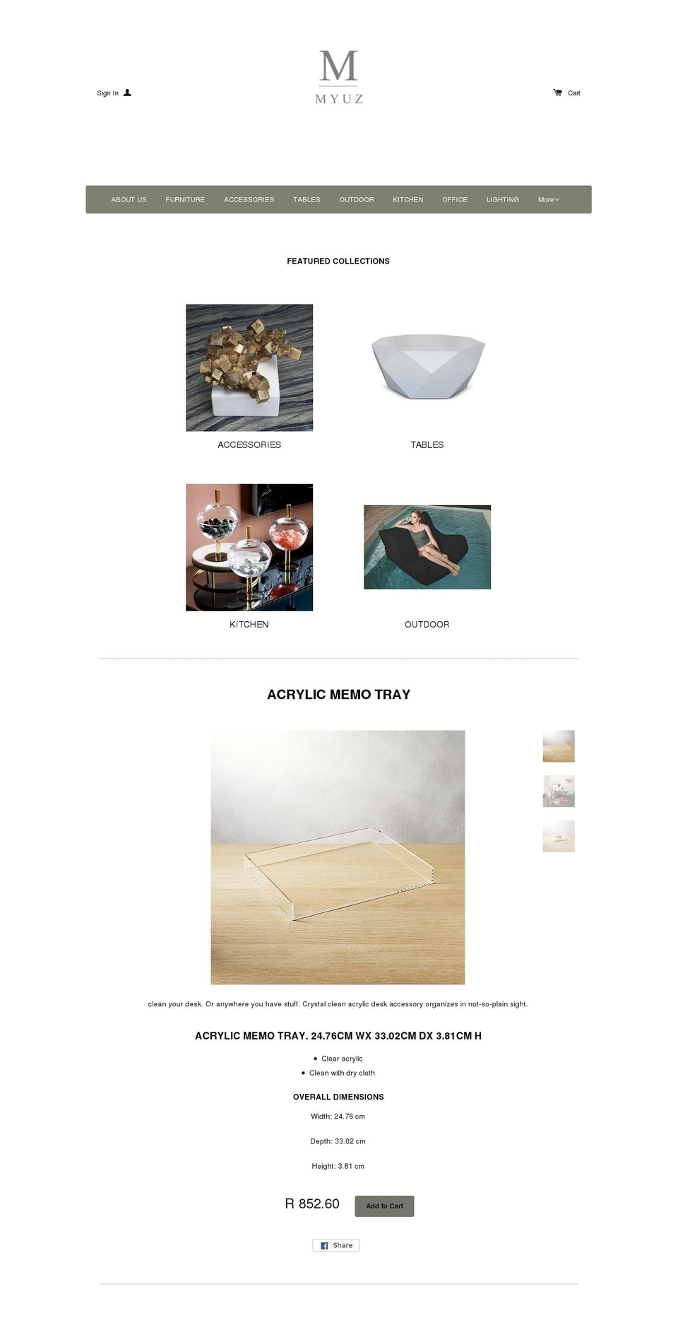 myuzbespoke.com — Shopify storefront screenshot