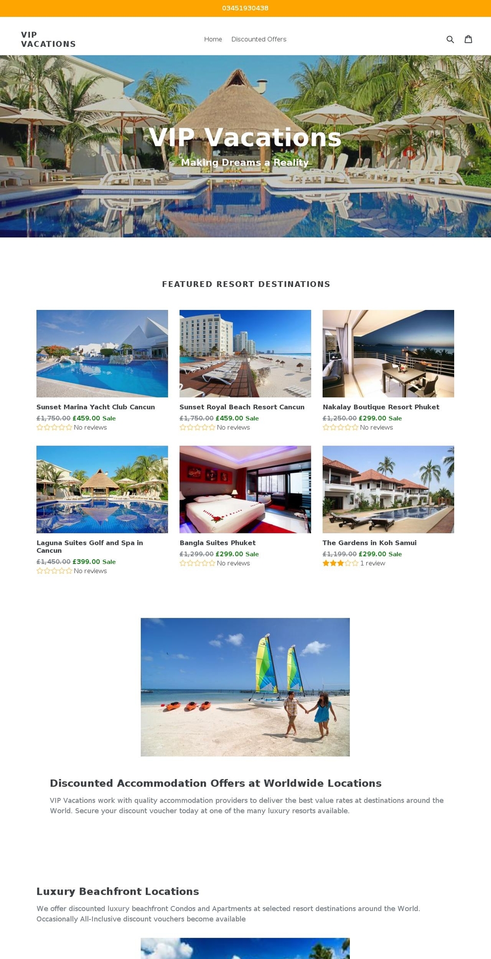 myvacationvip.com — Shopify storefront screenshot
