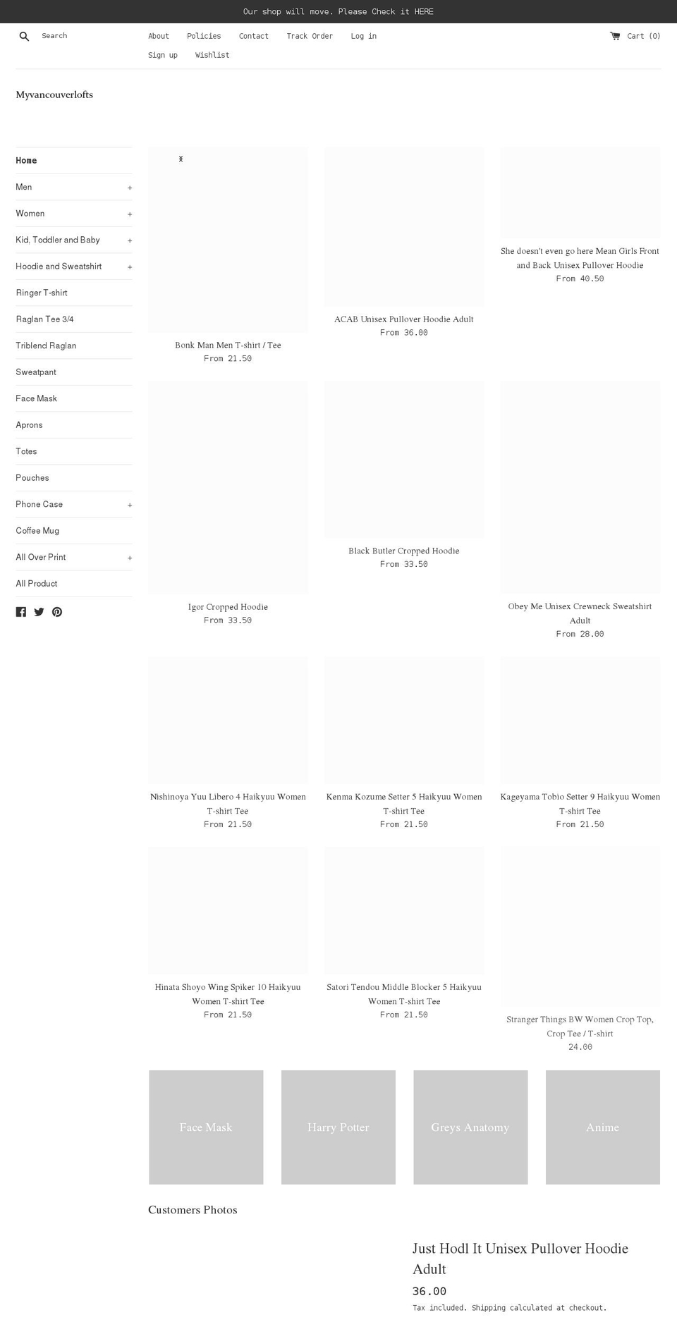 myvancouverlofts.com shopify website screenshot
